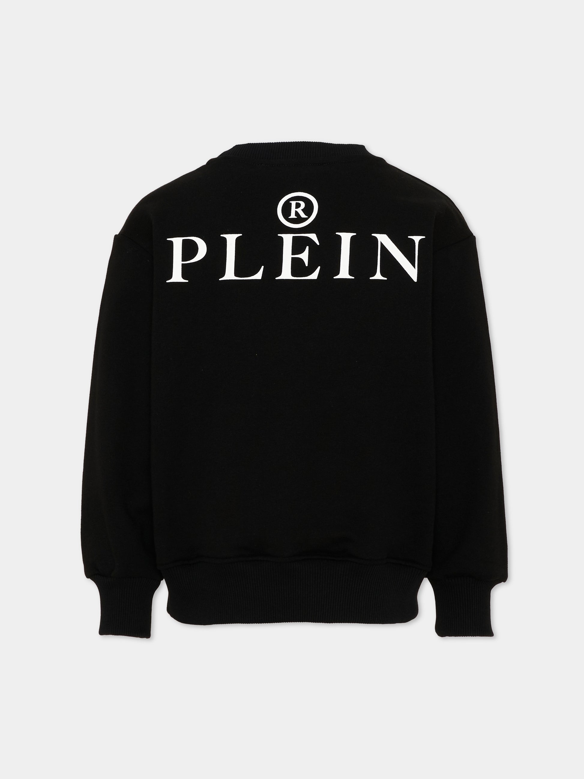Felpa nera per bambino con logo,Philipp Plein Junior,F6PHJBSW193 110