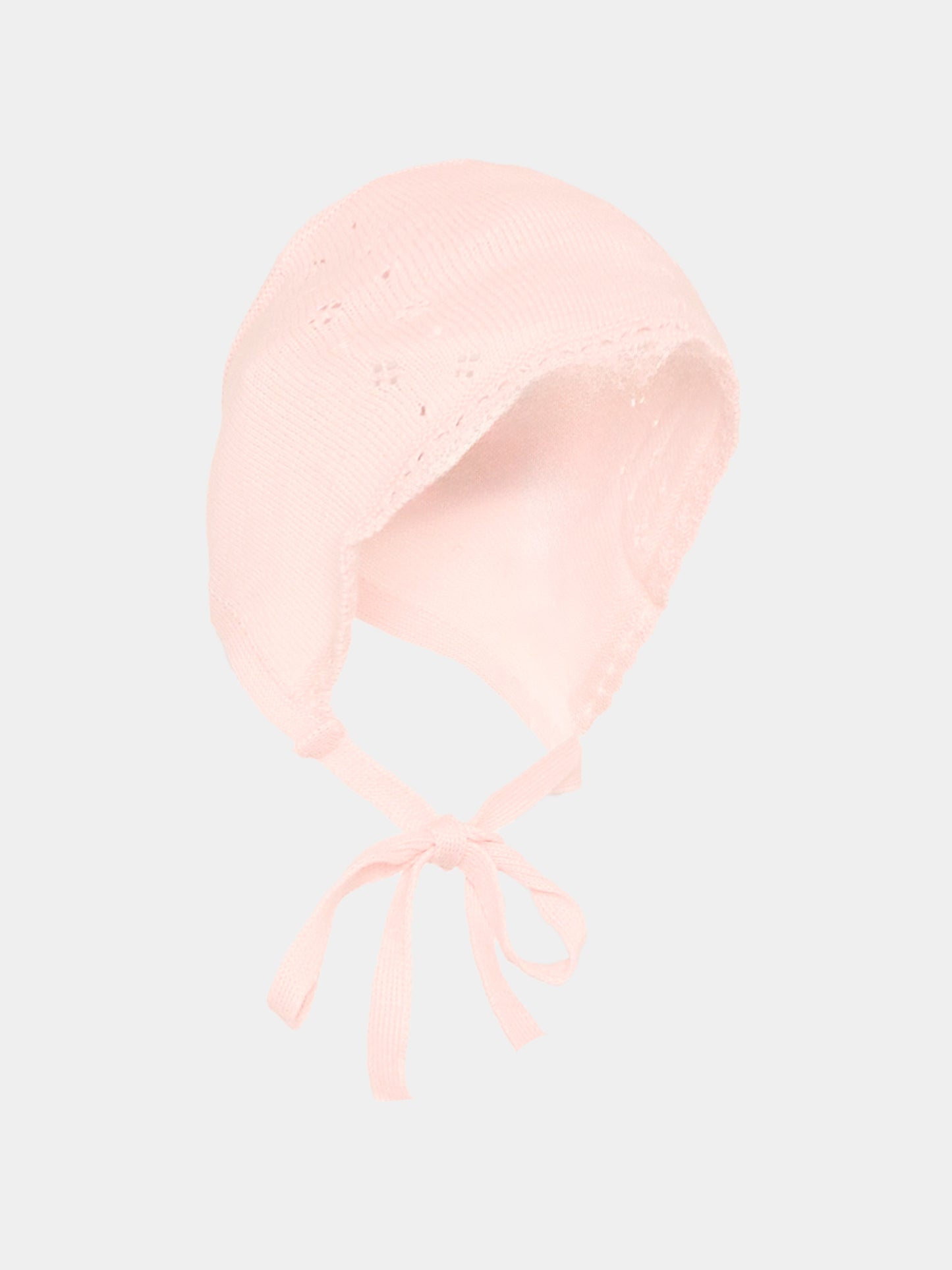 Cuffietta rosa in tricot per neonata,Paz Rodríguez,011 123685 322 H82