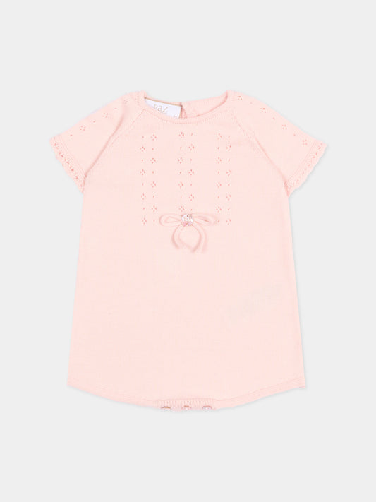 Pagliaccetto rosa per neonata traforato,Paz Rodríguez,005 123687 322 H82