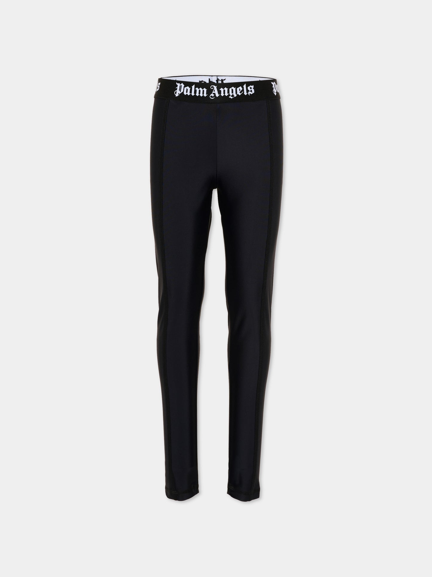 Leggings nero per bambina con logo,Palm Angels,F6PAJGLG127 110