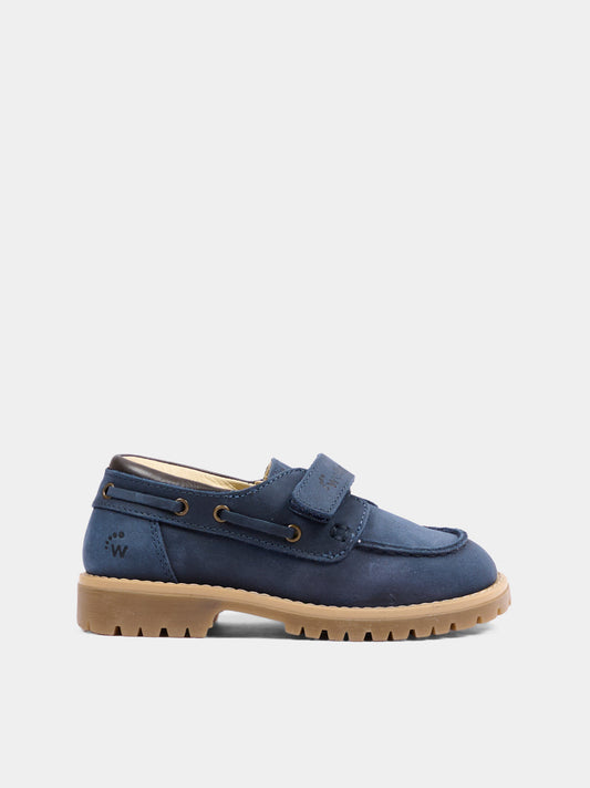Mocassini blu per bambino con velcro,Walkey,Y1B4 44308 1251800