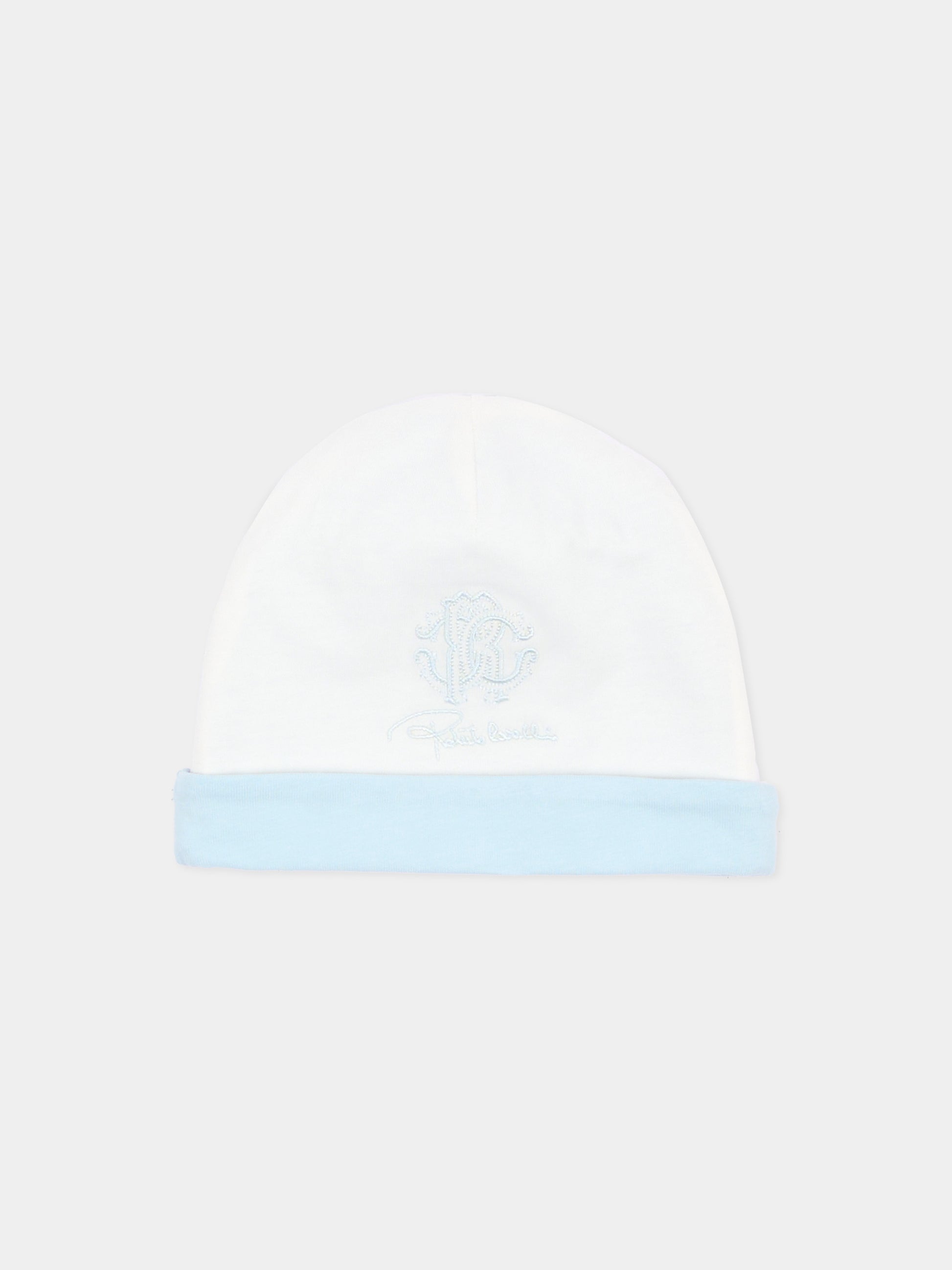 Set tutina celeste per neonato con logo,Roberto Cavalli Kids,CLA26051TU SKYRIDE/A.