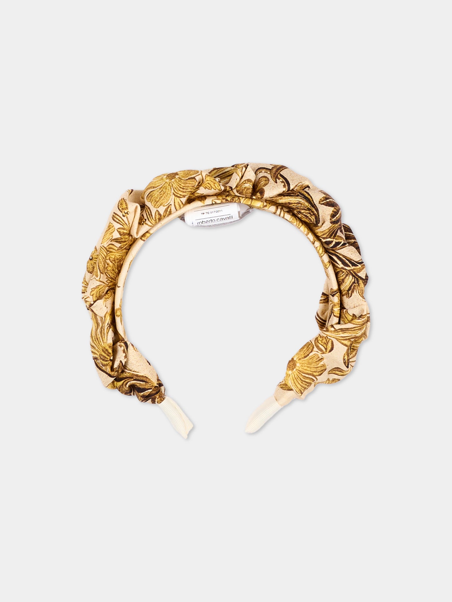 Cerchietto avorio baroque per bambina con logo,Roberto Cavalli Kids,CGA26127FR M.AVORIO