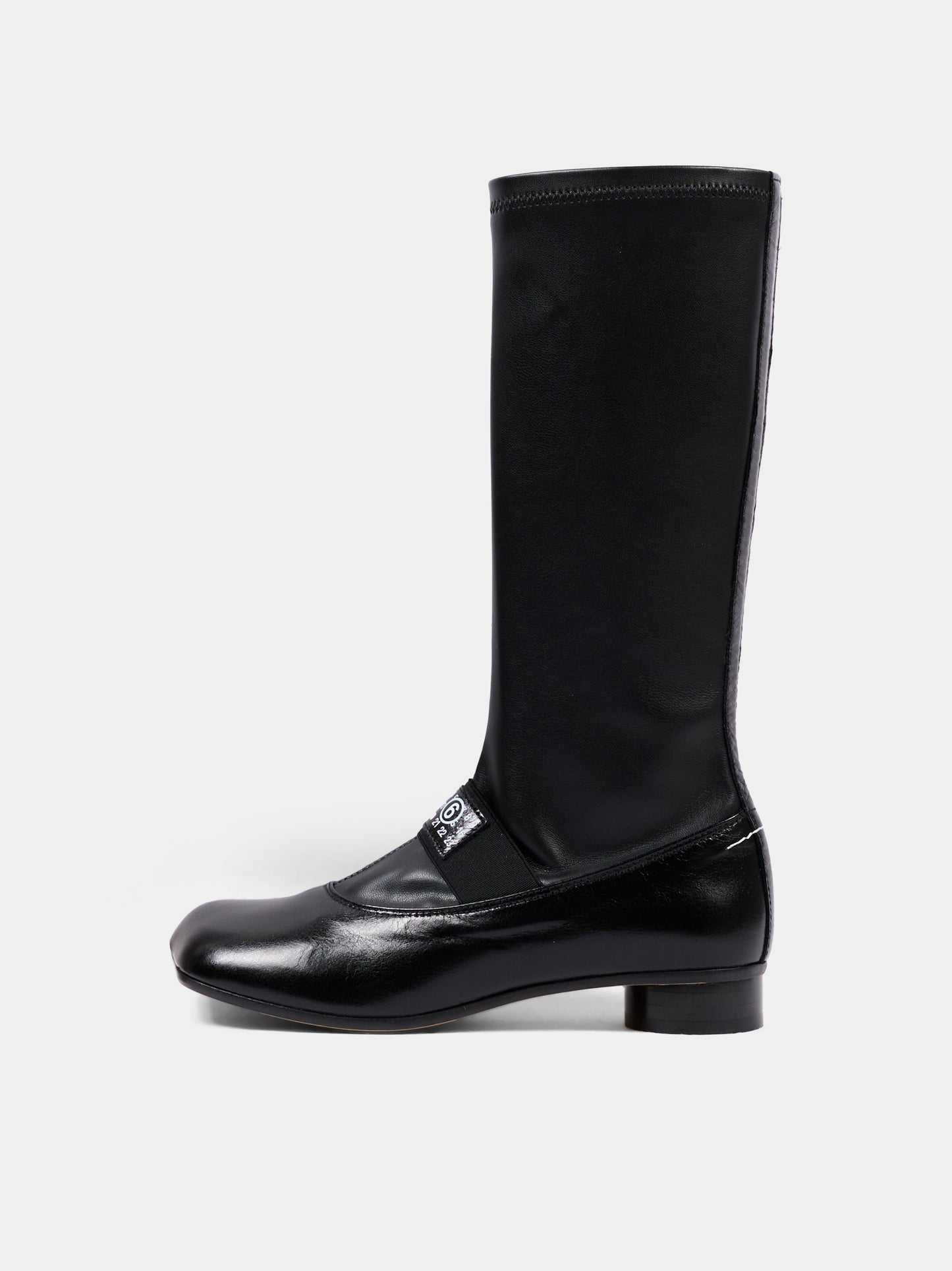 Stivale nero per bambina con logo,Mm6 Maison Margiela,83896 VAR1
