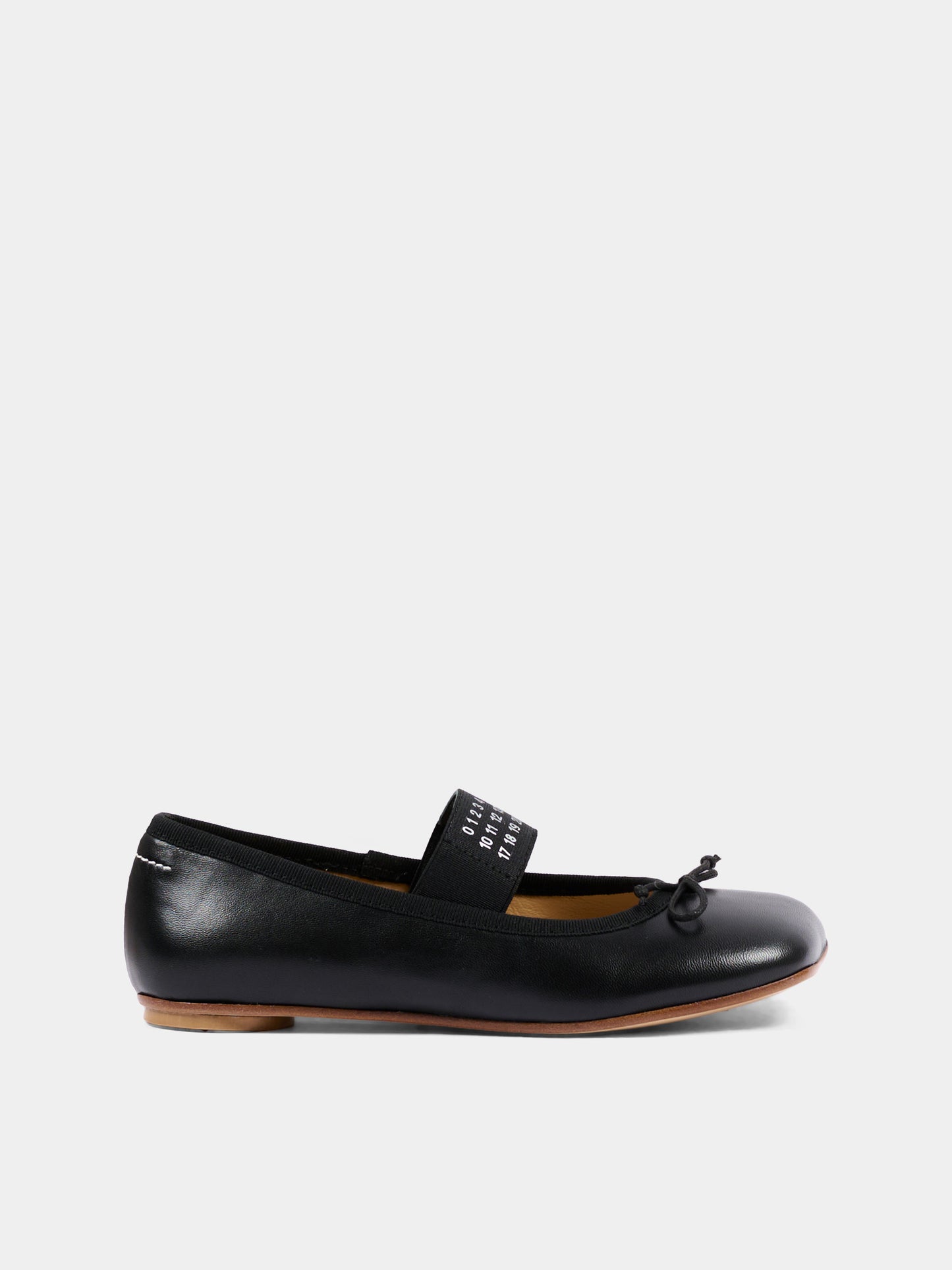 Ballerine nere per bambina con logo,Mm6 Maison Margiela,83881 VAR2