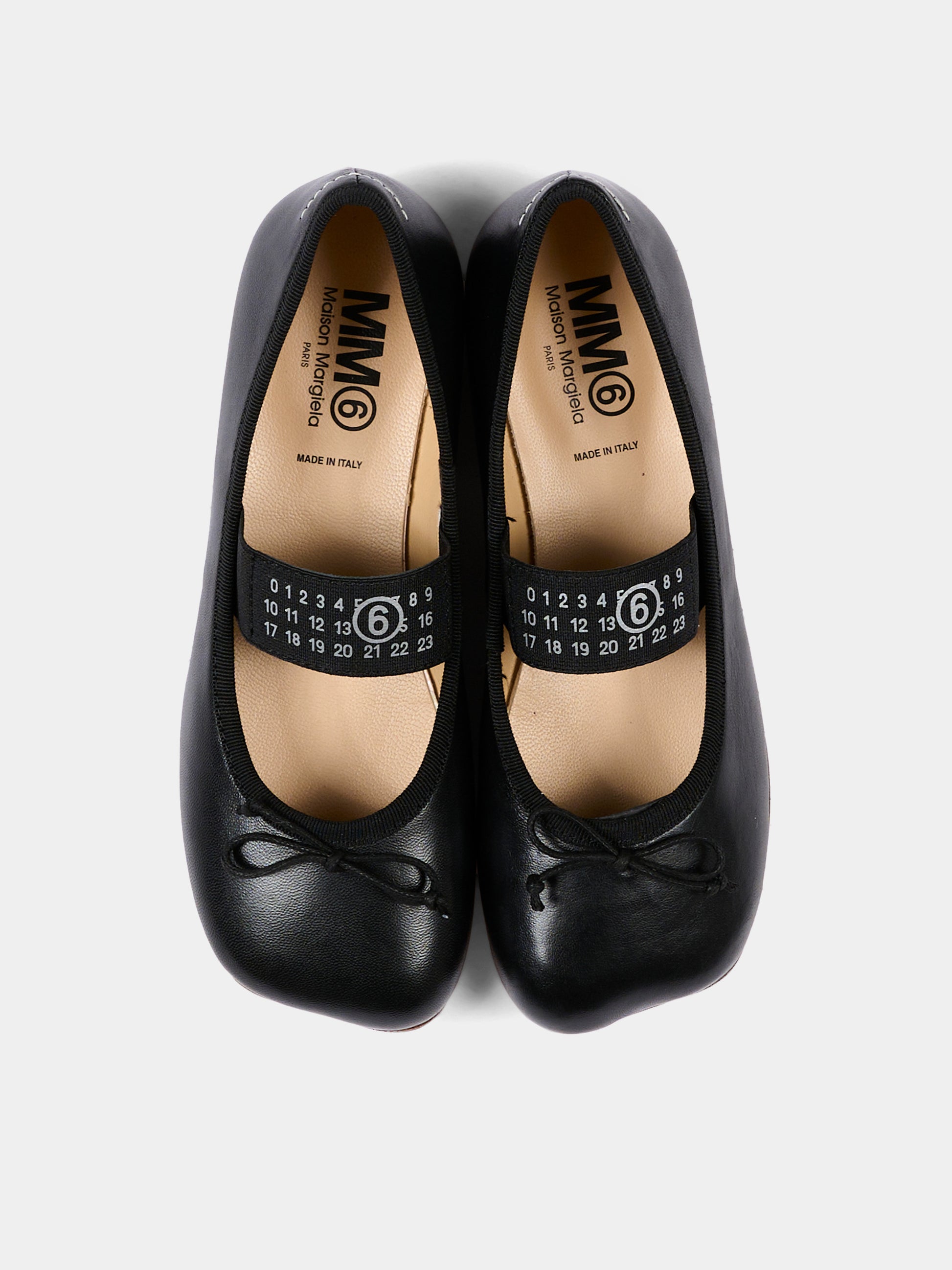 Ballerine nere per bambina con logo,Mm6 Maison Margiela,83881 VAR2