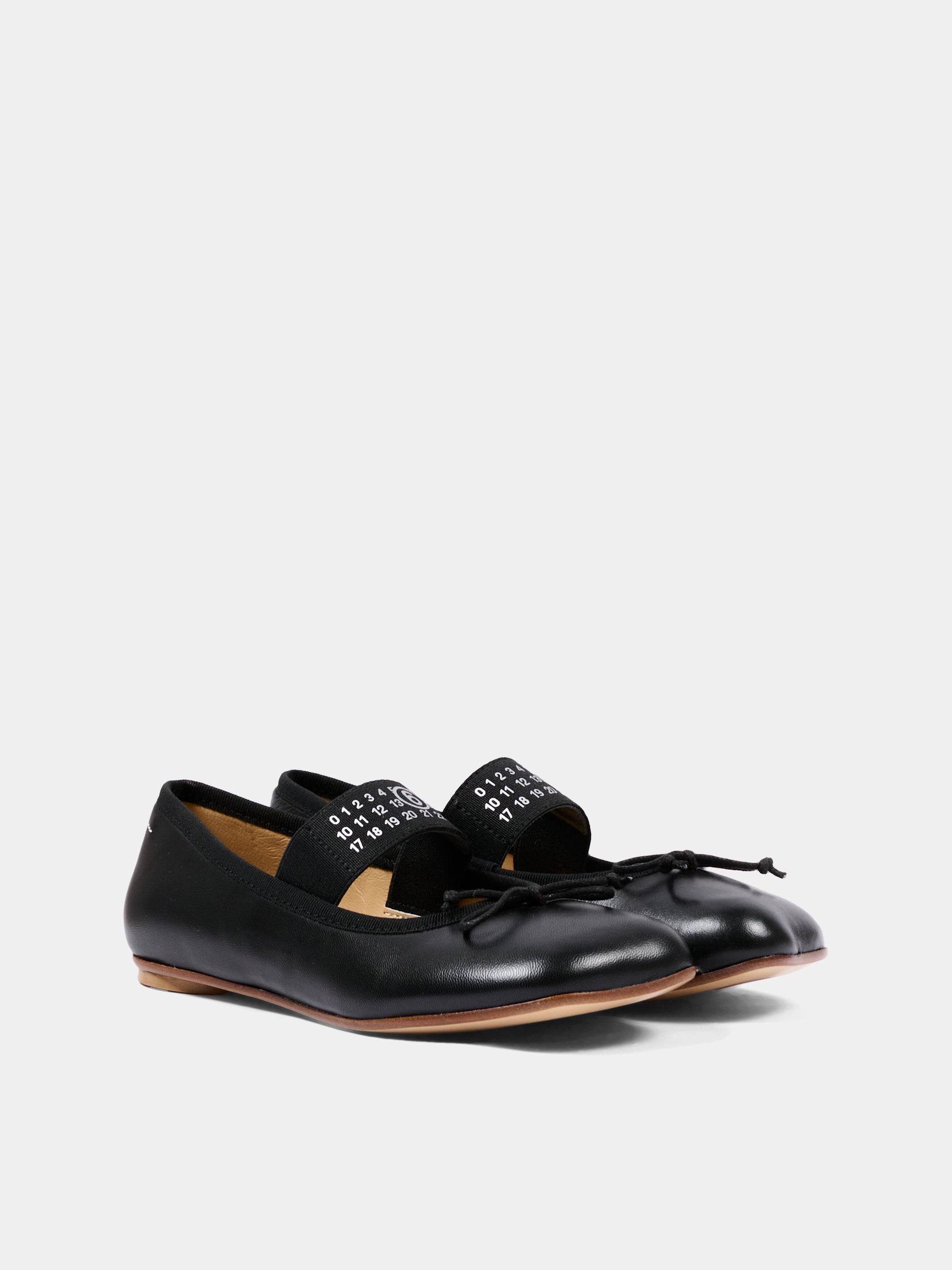 Ballerine nere per bambina con logo,Mm6 Maison Margiela,83881 VAR2