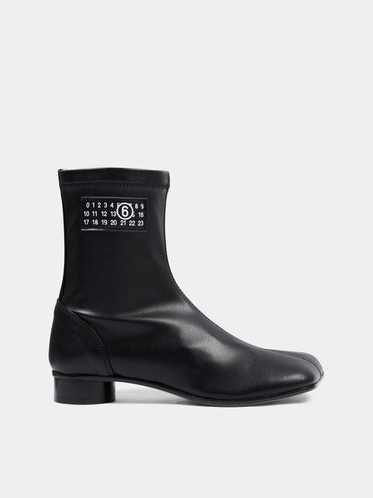 Stivaletti neri per bambina con logo,Mm6 Maison Margiela,83894 VAR3