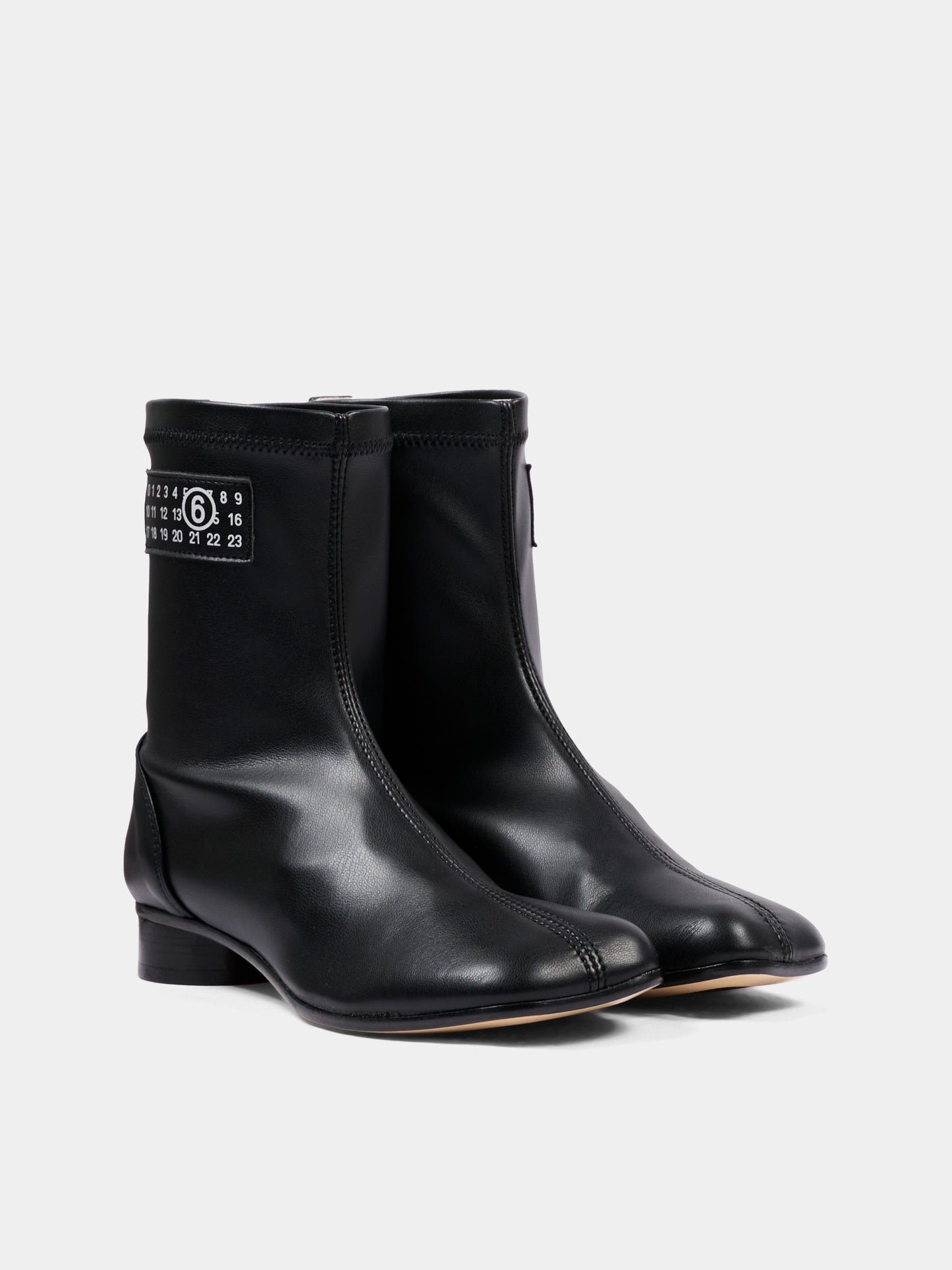 Stivaletti neri per bambina con logo,Mm6 Maison Margiela,83894 VAR3
