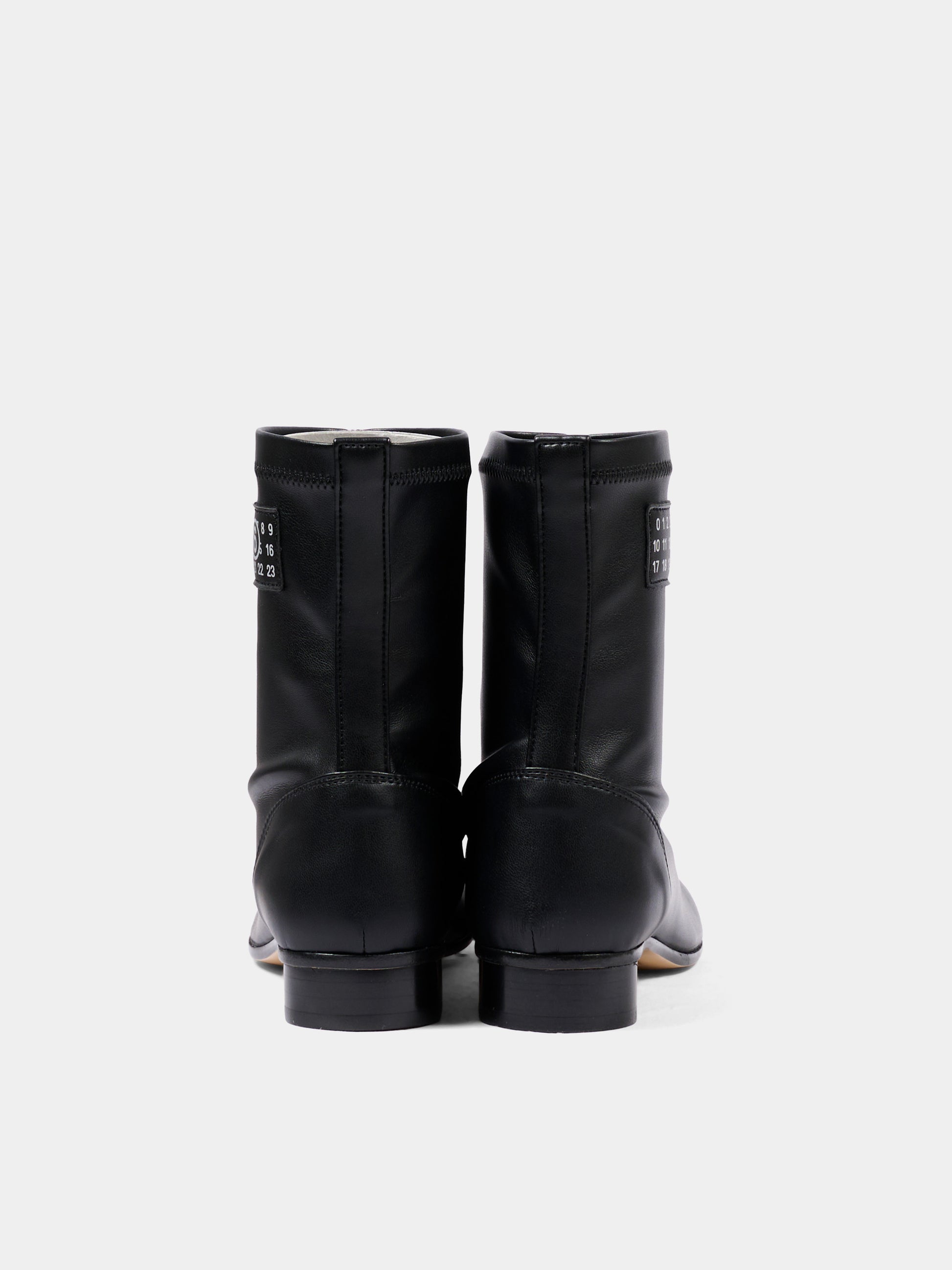 Stivaletti neri per bambina con logo,Mm6 Maison Margiela,83894 VAR3