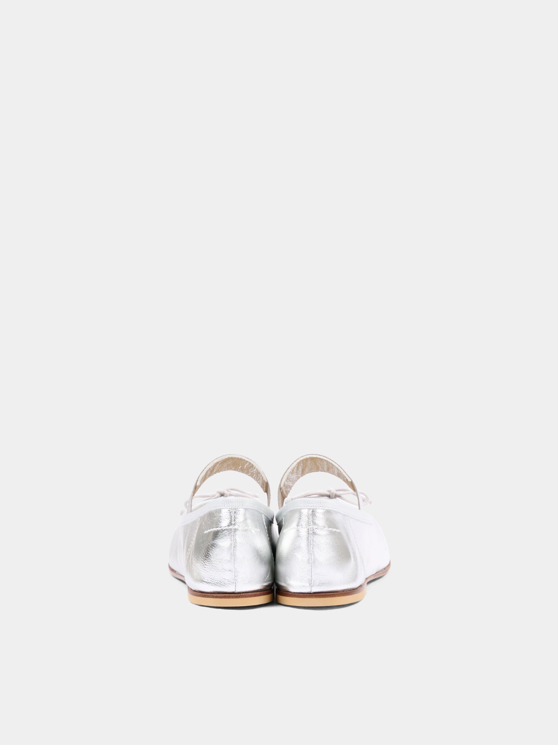 Ballerine argento per bambina con logo,Mm6 Maison Margiela,83875 VAR1