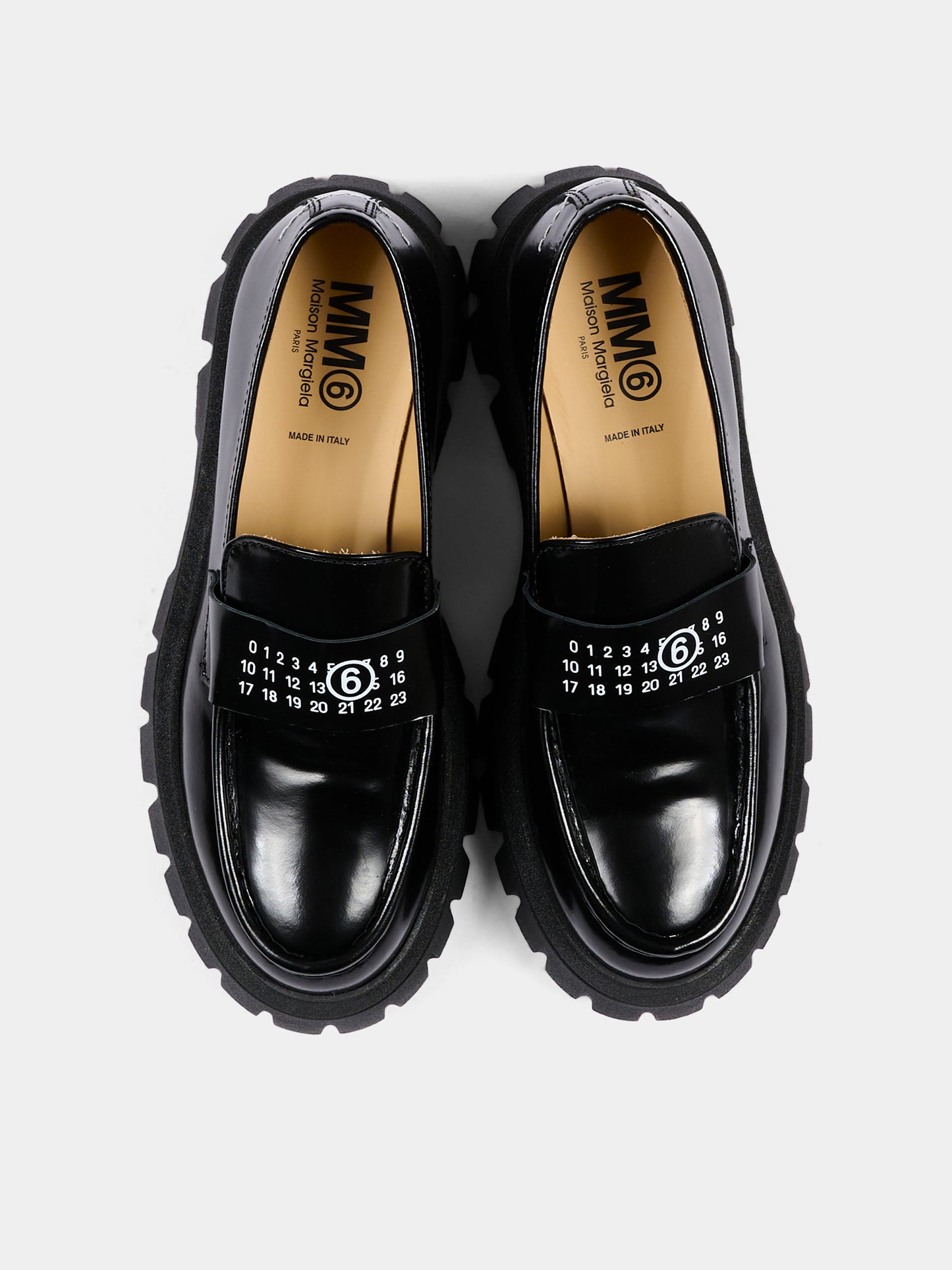 Mocassini neri per bambina con logo,Mm6 Maison Margiela,83935 VAR1