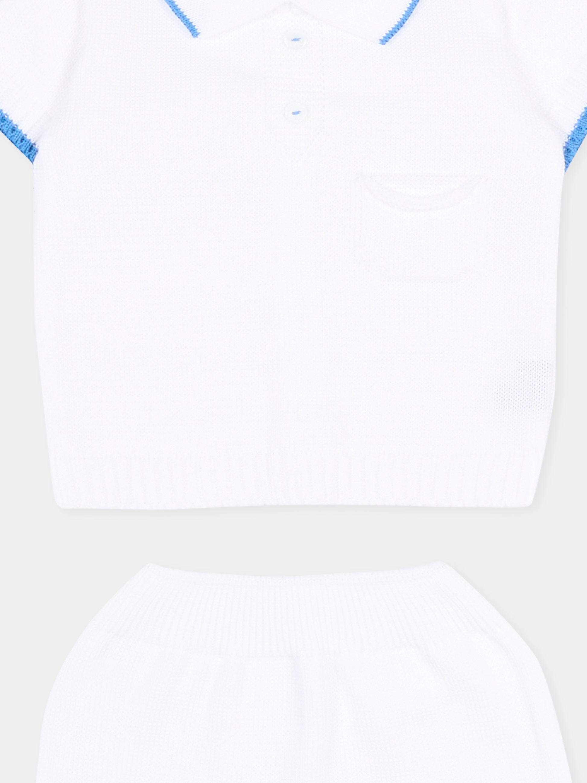 Completo nascita bianco per neonato,Little Bear,3134 BCO/AZZURRO