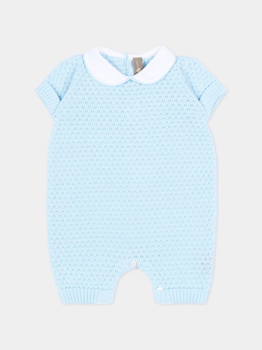 Pagliaccetto celeste per neonato traforato,Little Bear,3114 CIELO