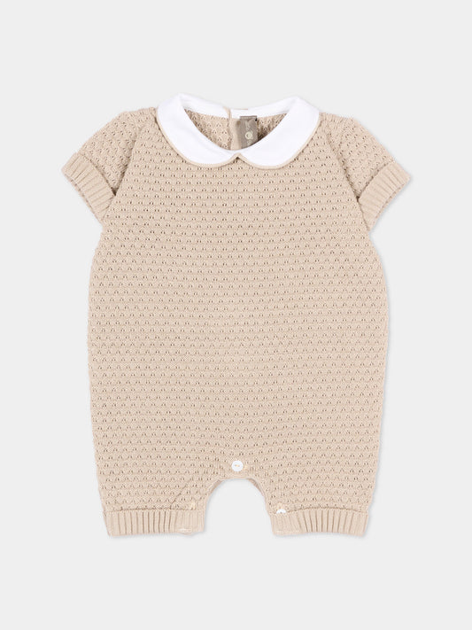 Pagliaccetto beige per neonati traforato,Little Bear,3114 CORDA