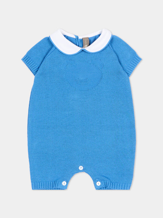 Pagliaccetto azzurro per neonato con orsetto,Little Bear,3120 AZZURRO