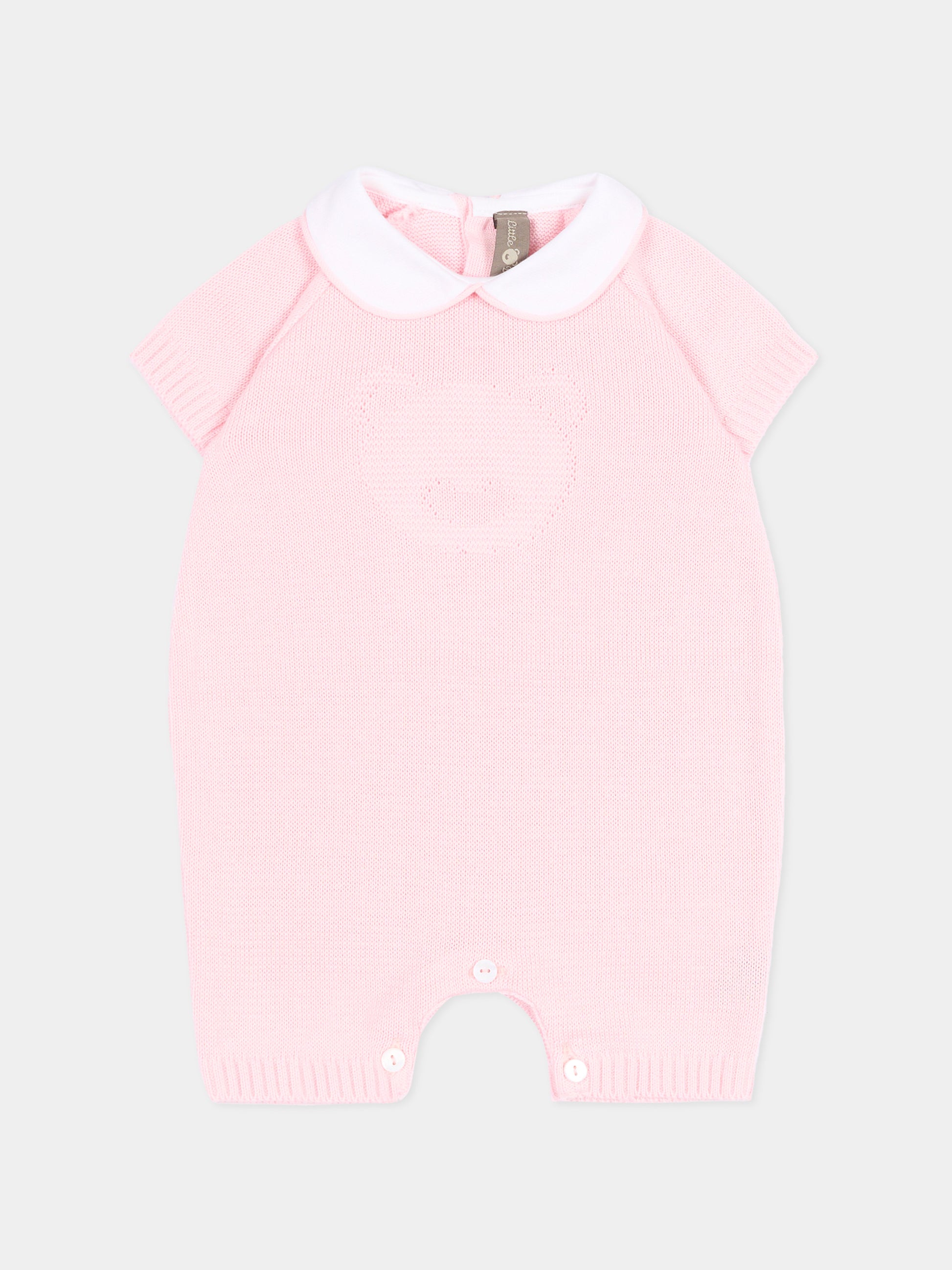 Pagliaccetto rosa per neonata con orsetto,Little Bear,3120 ROSA M