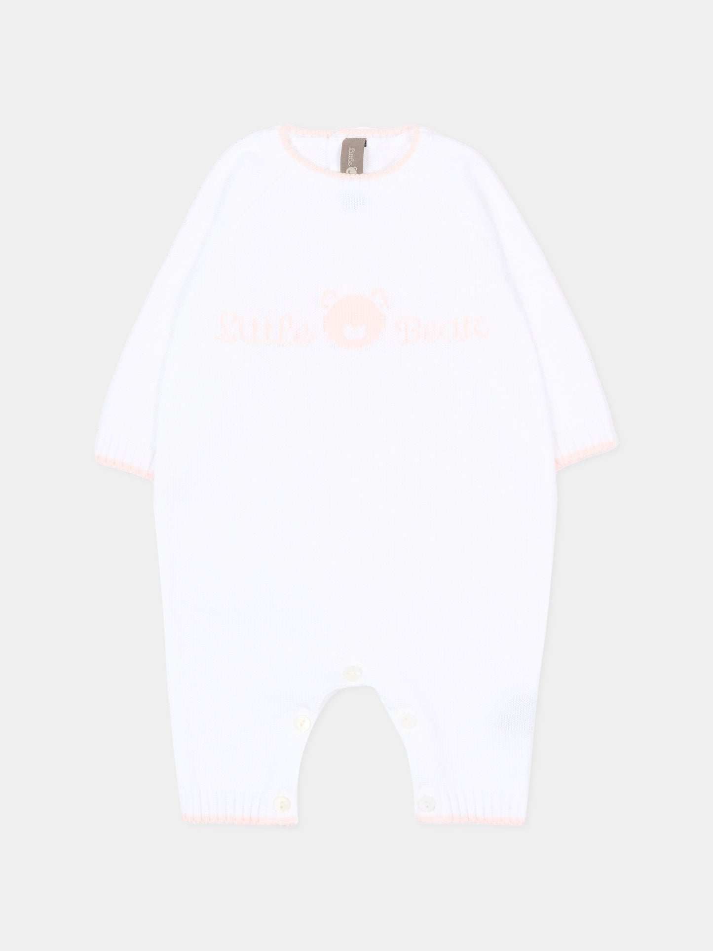 Tutina bianca per neonata con logo,Little Bear,3123 BCO/CIPRIA