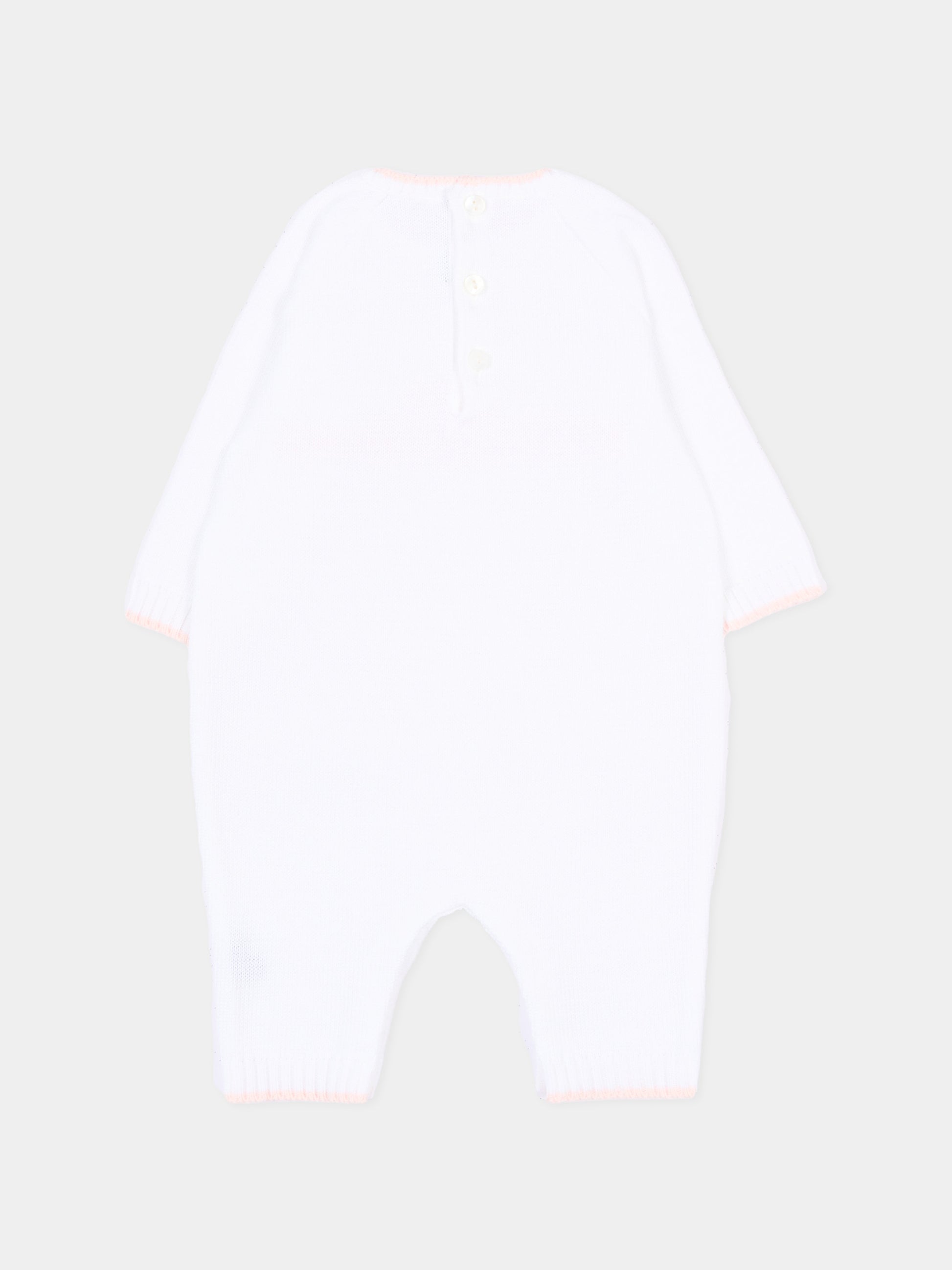 Tutina bianca per neonata con logo,Little Bear,3123 BCO/CIPRIA