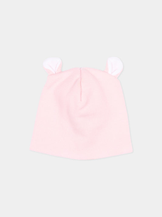 Cappellino rosa per neonata con orecchie,Little Bear,3139 ROSA M/BCO