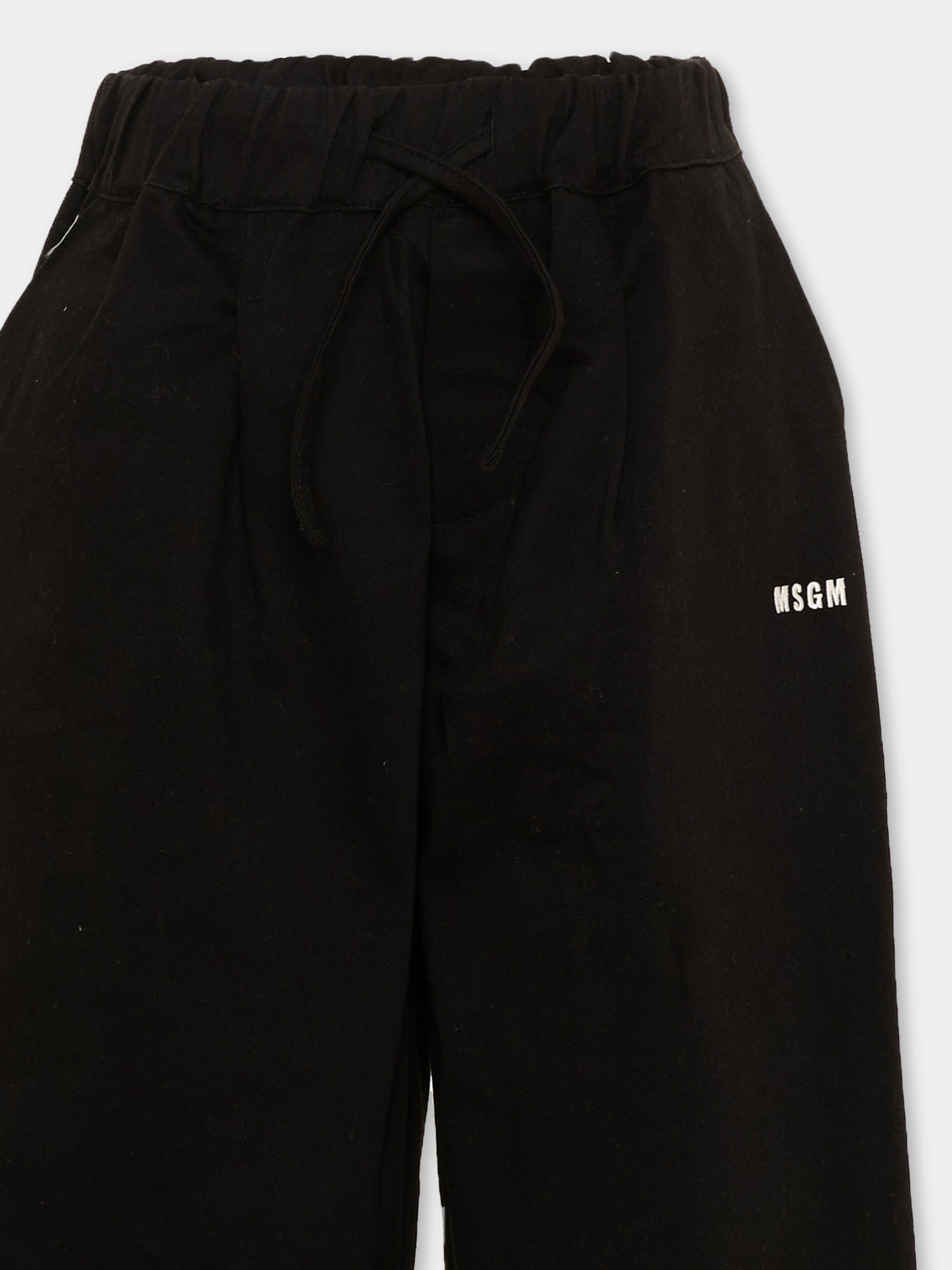 Pantaloni neri per bambino con logo,Msgm Kids,F6MSJBPA302 110