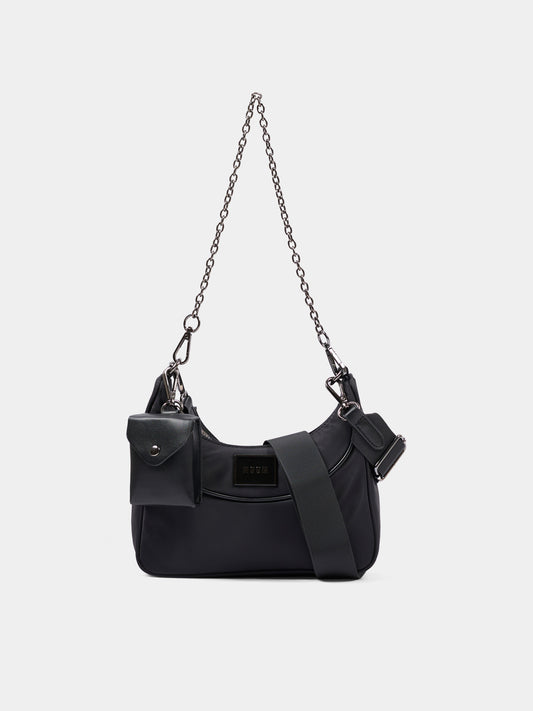 Borsa nera per bambina con logo,Msgm Kids,F6MSJGBA178 110