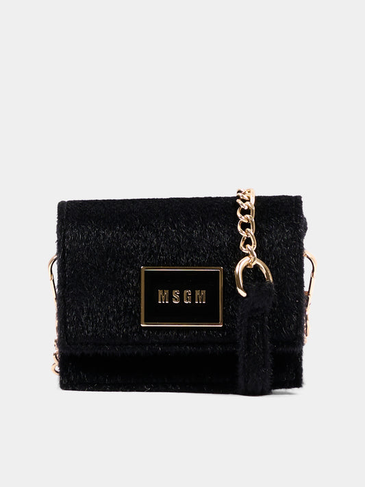 Borsa nera per bambina con logo,Msgm Kids,F6MSJGBA179 110