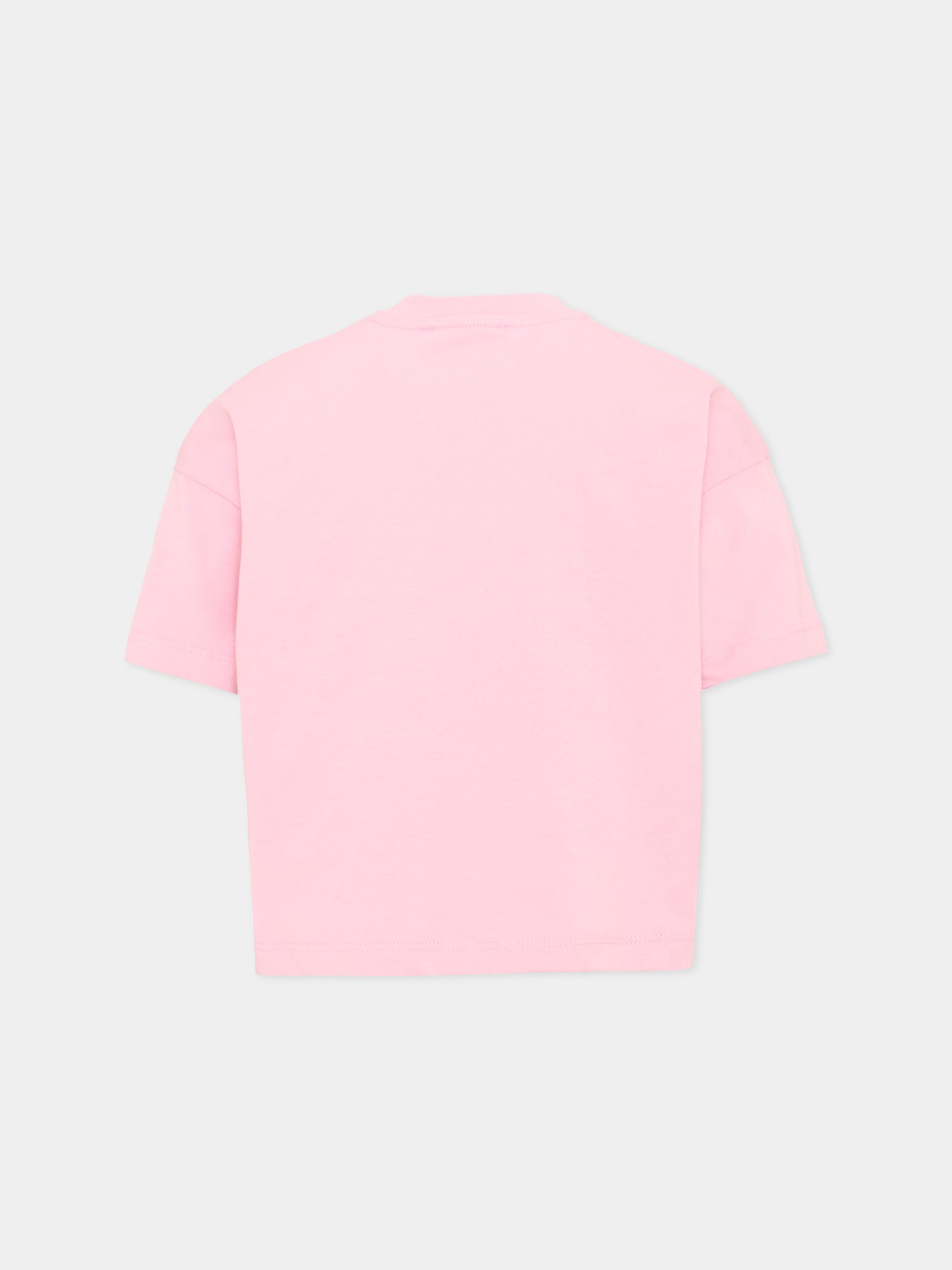 T-Shirt rosa per bambina con logo,Msgm Kids,F6MSJGTH046 MS090