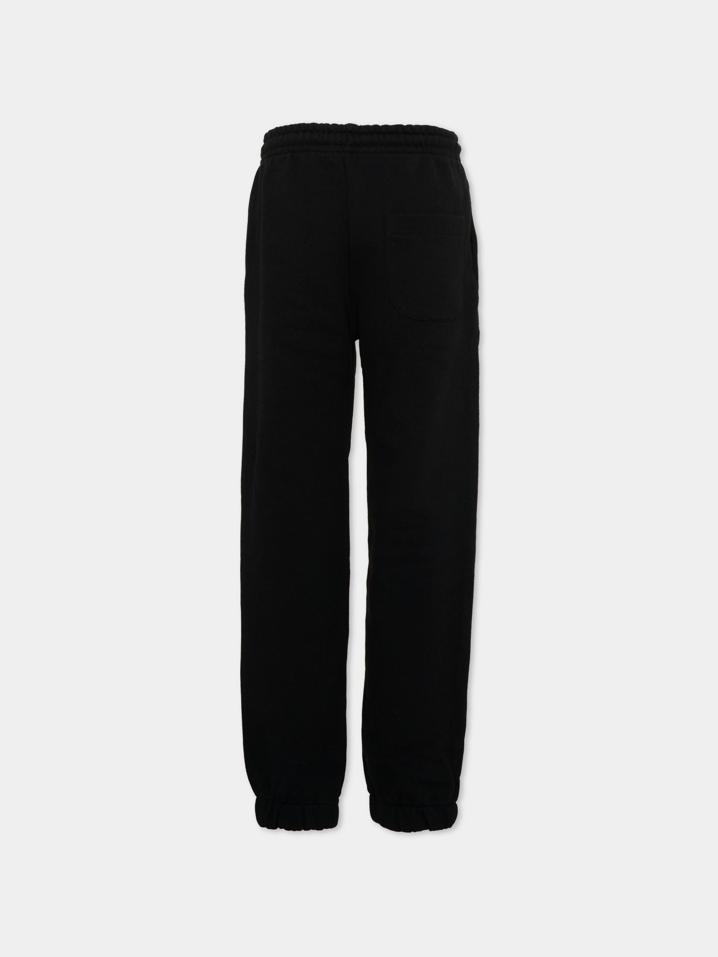 Pantaloni sportivi neri per bambini con logo,Msgm Kids,F6MSJUFP013 110