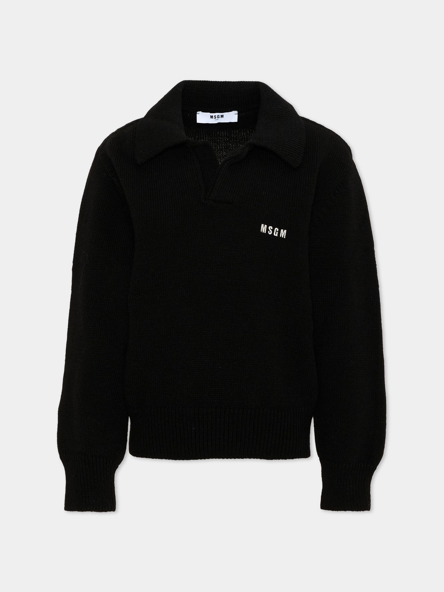 Maglione nero per bambini con logo,Msgm Kids,F6MSJUJP326 110