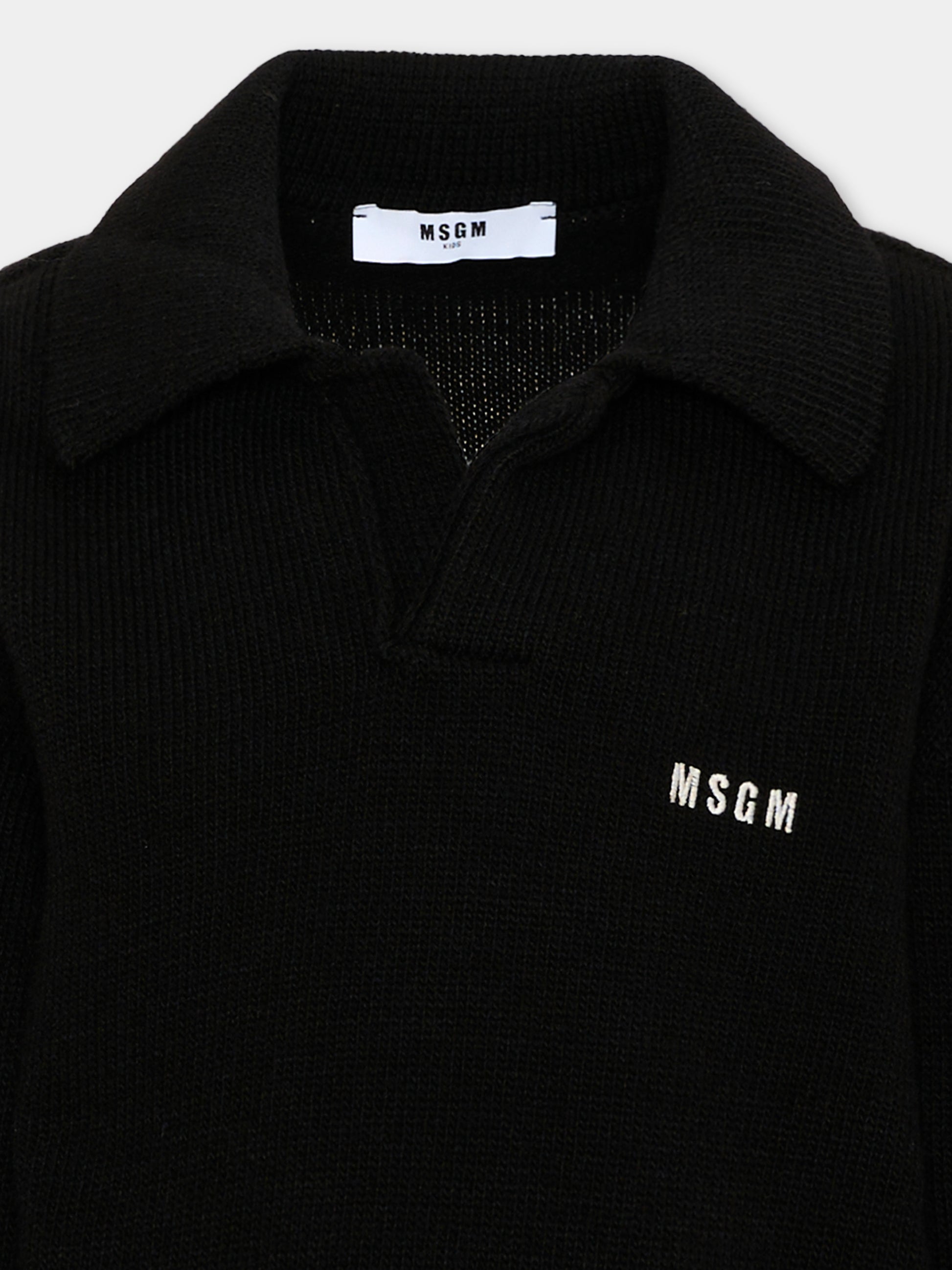 Maglione nero per bambini con logo,Msgm Kids,F6MSJUJP326 110