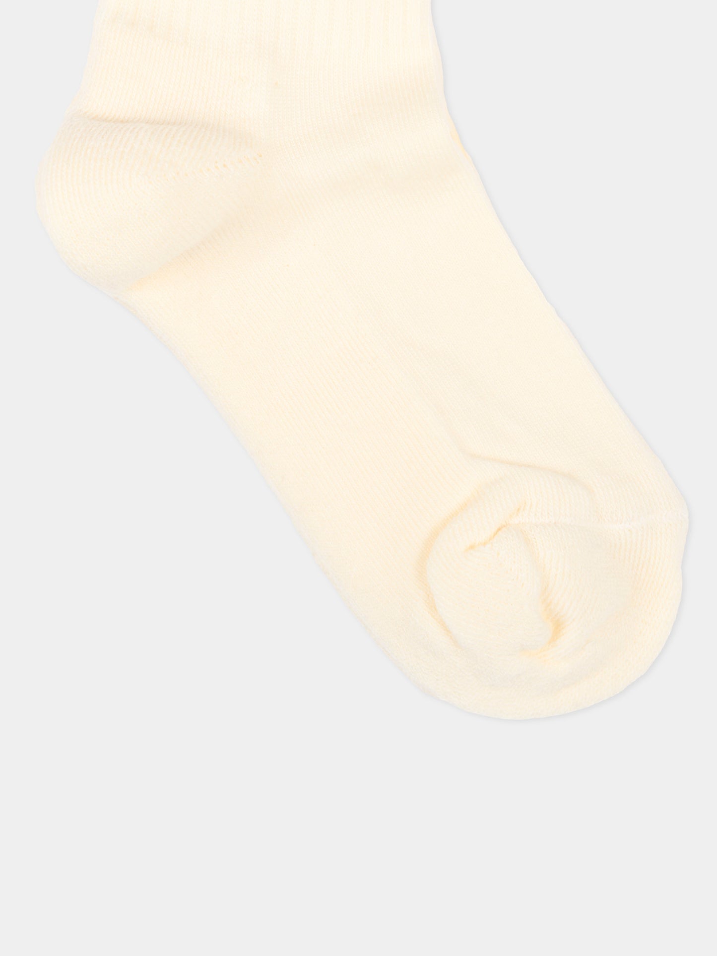 Calza spugna avorio per bambini con logo,Msgm Kids,F6MSJUSO297 013