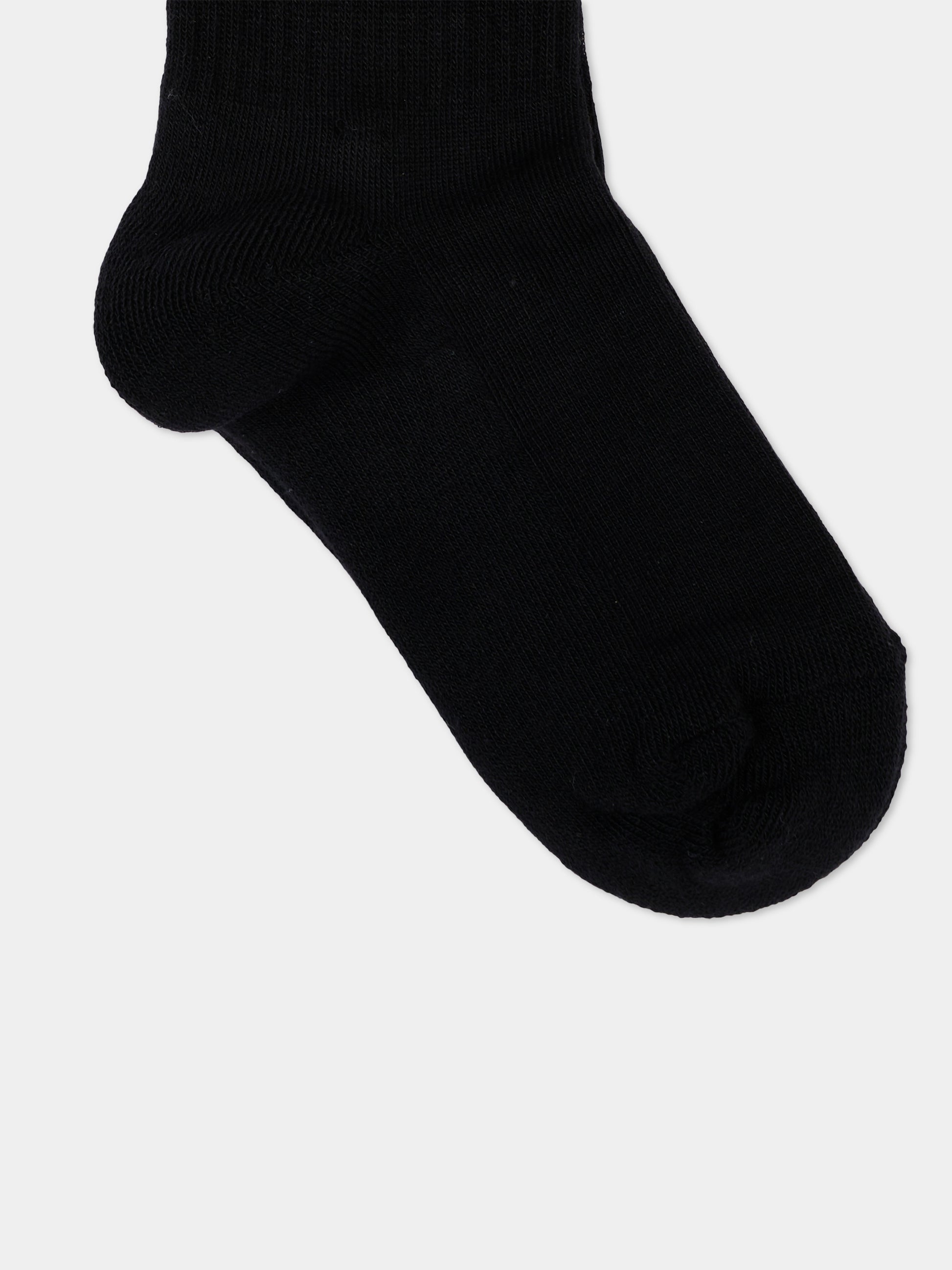 Calza spugna nera per bambini con logo,Msgm Kids,F6MSJUSO297 110