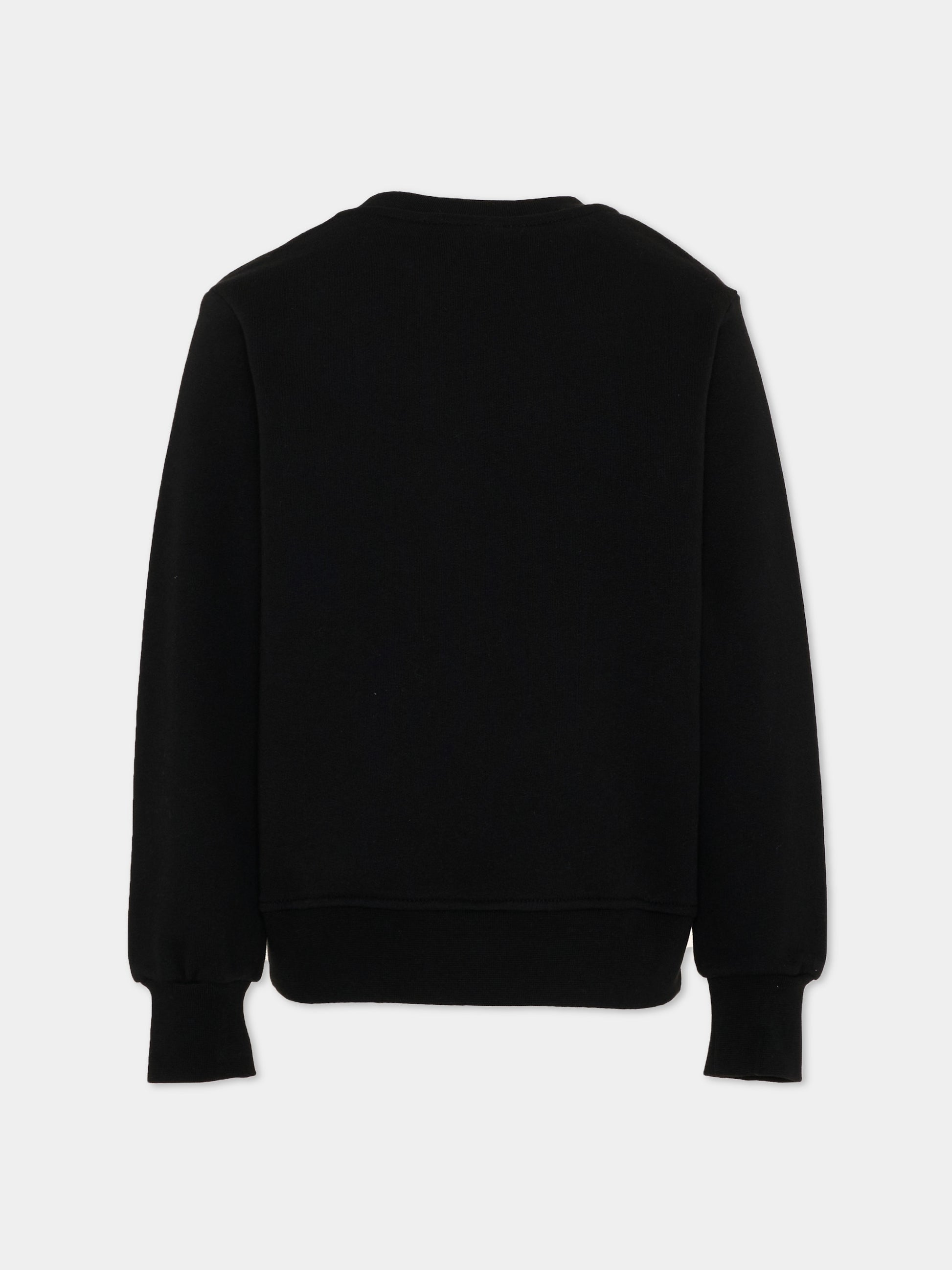Felpa nera per bambini con logo,Msgm Kids,F6MSJUSW009 110