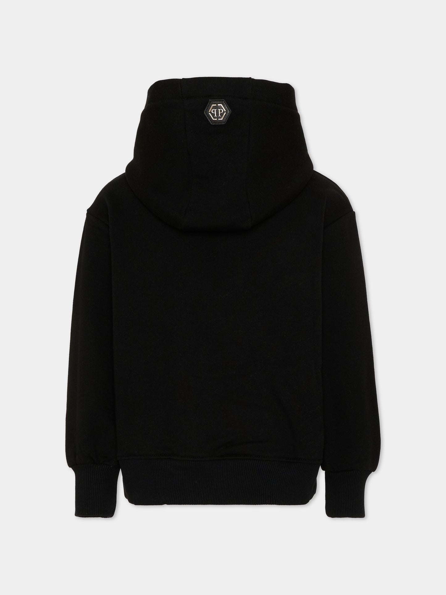Felpa nera per bambino con logo,Philipp Plein Junior,F6PHJBHS122 110