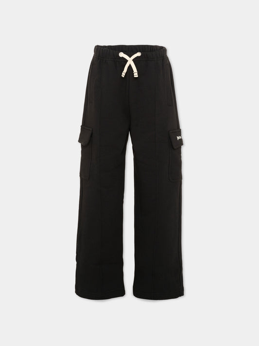 Pantalone nero per bambino con logo,Palm Angels,F6PAJBFP220 110