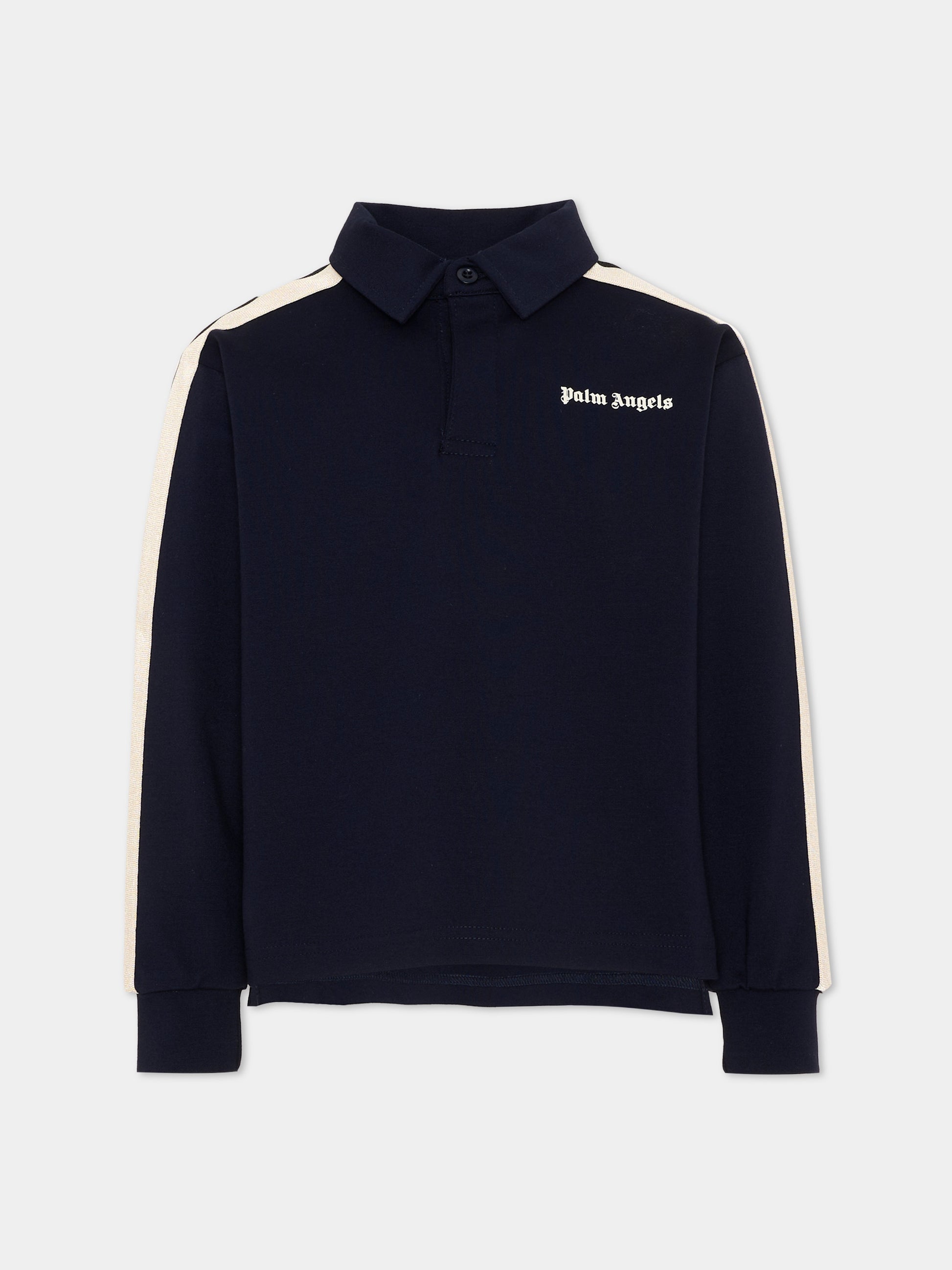 Polo blu per bambino con logo,Palm Angels,F6PAJBPO023 1528