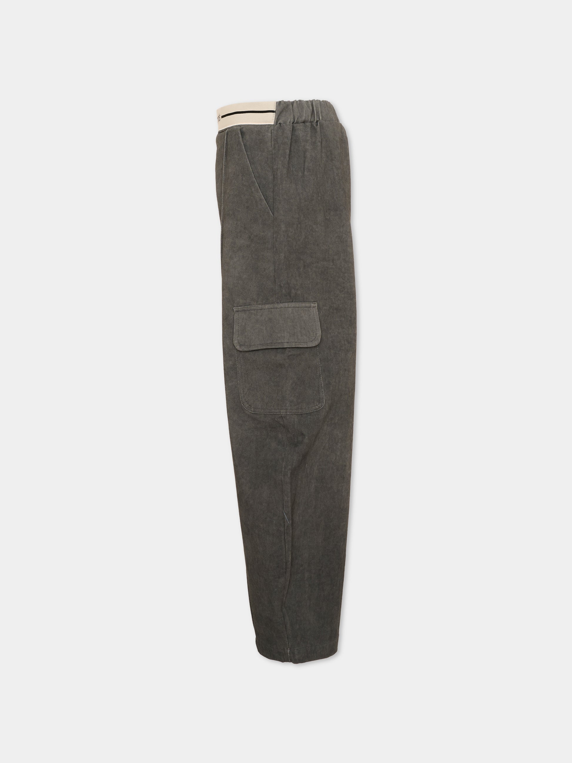 Pantaloni grigi per bambina con logo,Palm Angels,F6PAJGPA138 110