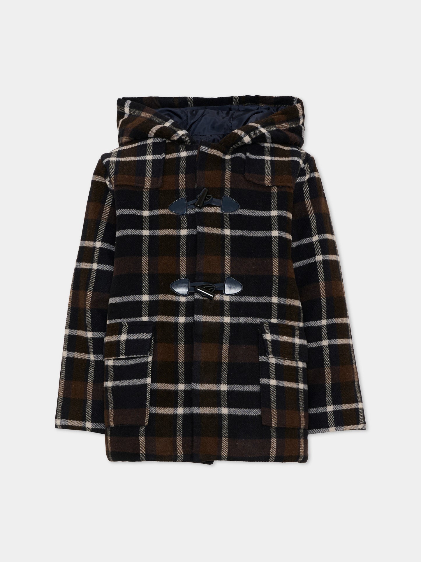 Cappotto blu per bambino a quadri,Patachou,PAP 47 CA4333321 N0024