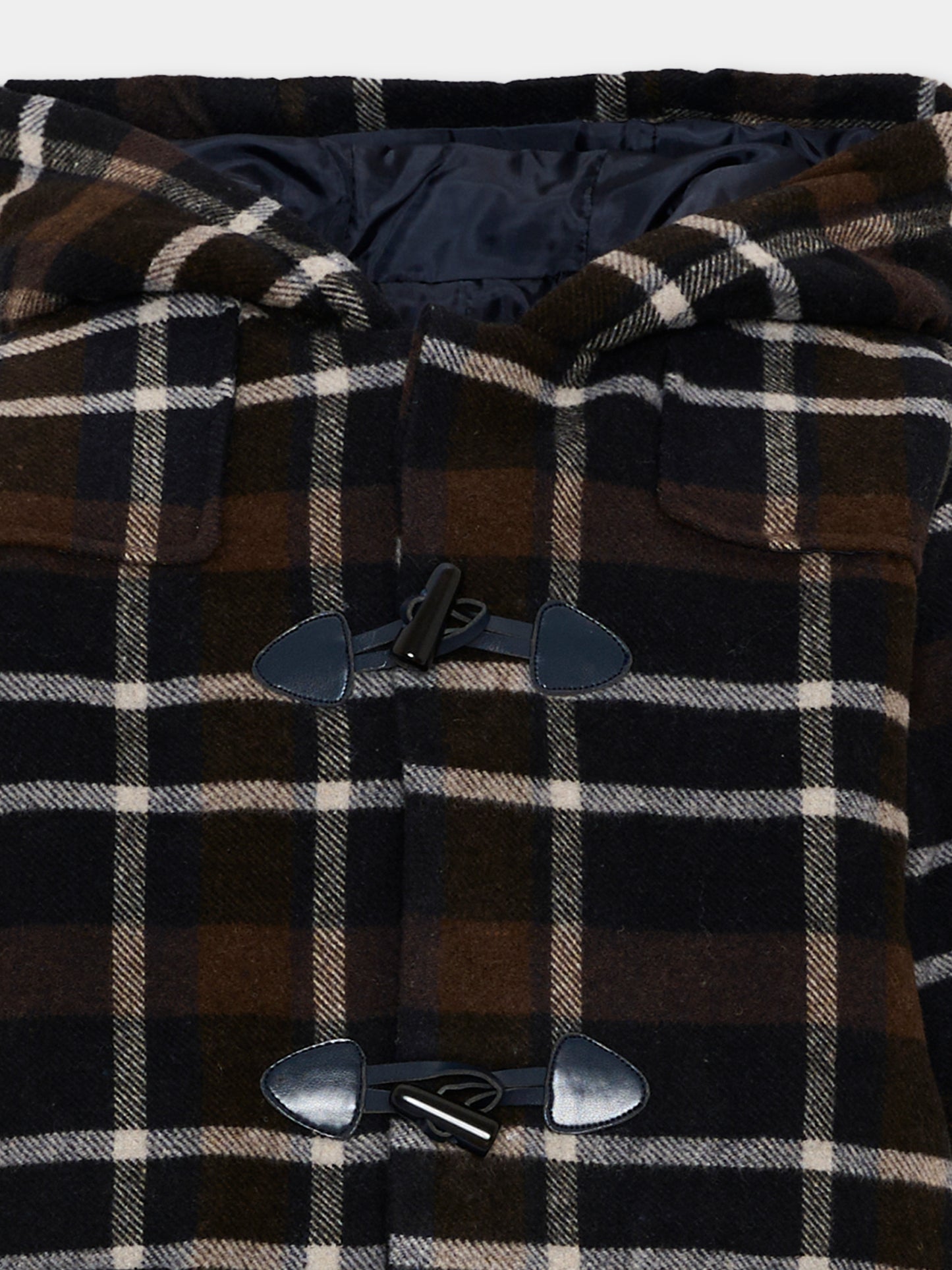 Cappotto blu per bambino a quadri,Patachou,PAP 47 CA4333321 N0024