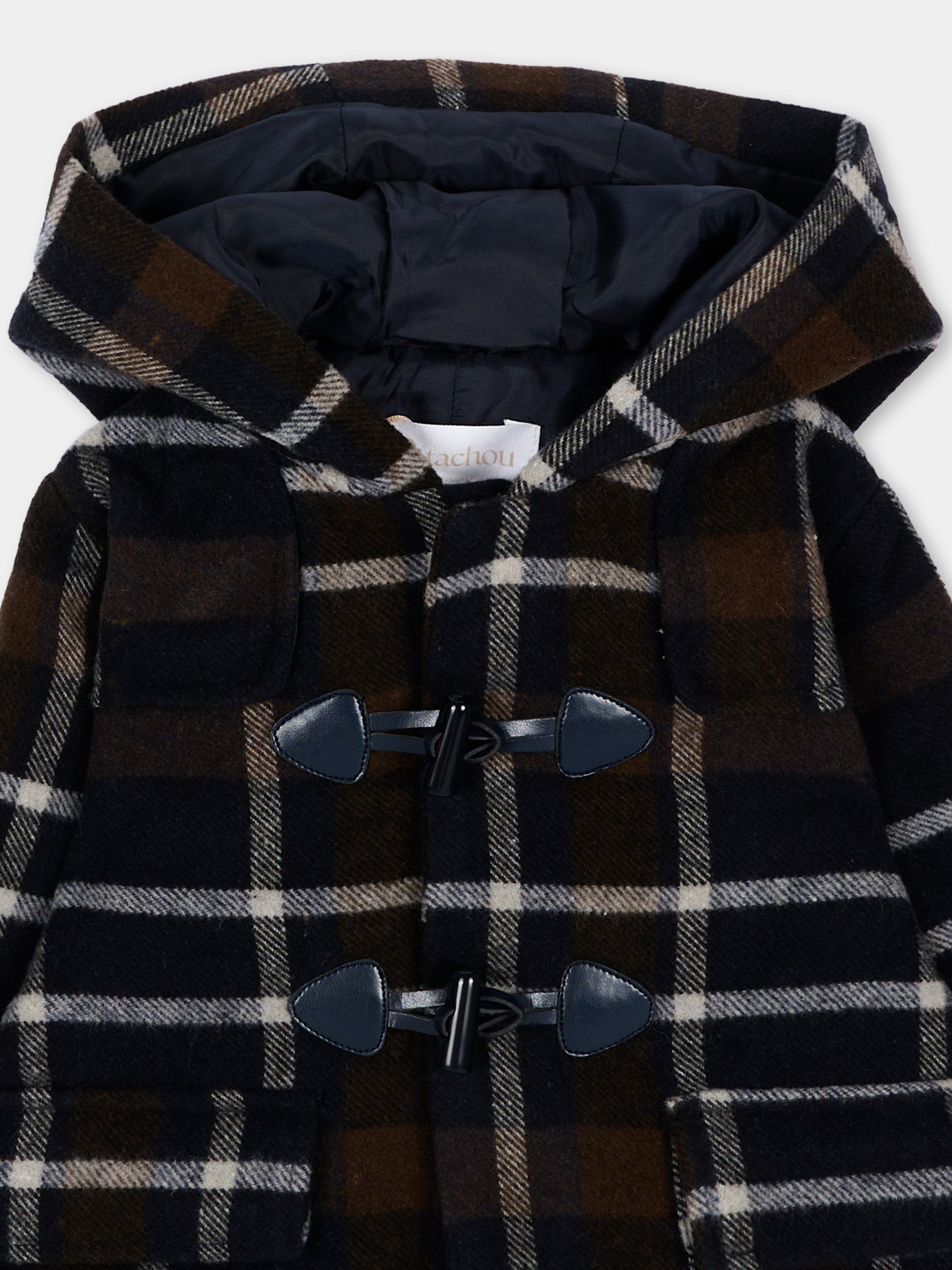 Cappotto blu per neonato tartan,Patachou,PAP 47 CA4333321 N0024