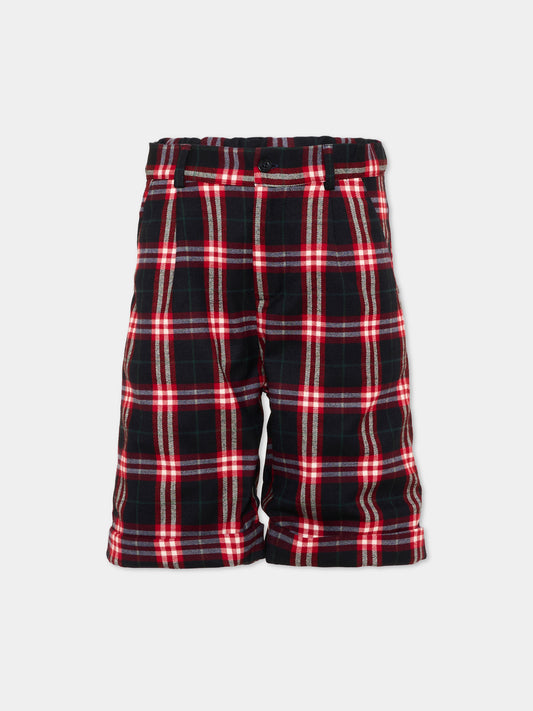 Shorts multicolor tartan per bambino