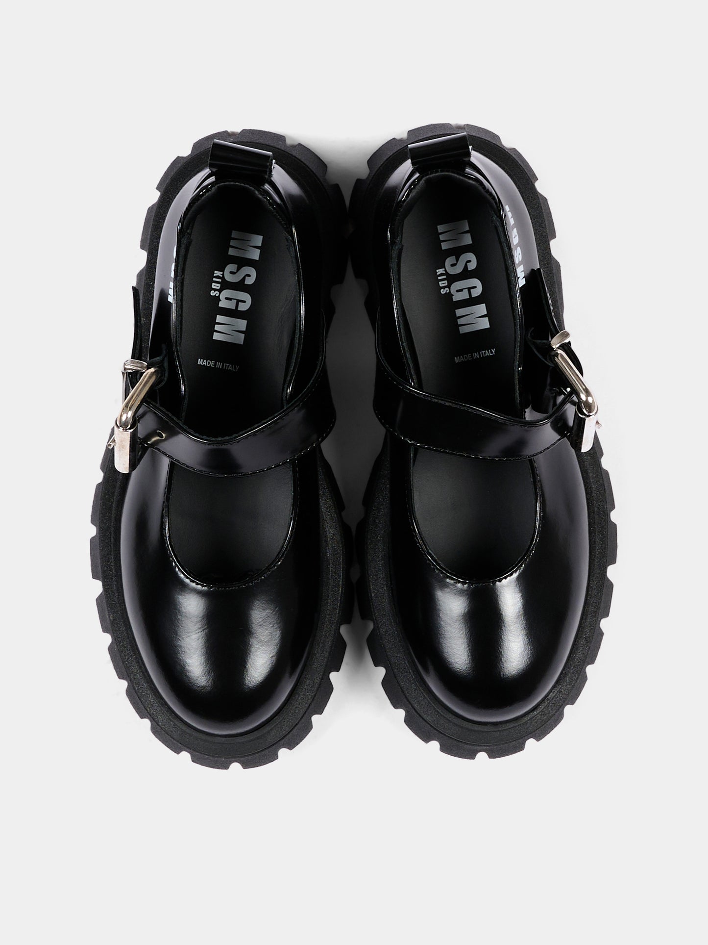 Mocassini nero per bambina con logo,Msgm Kids,84001 - VAR1