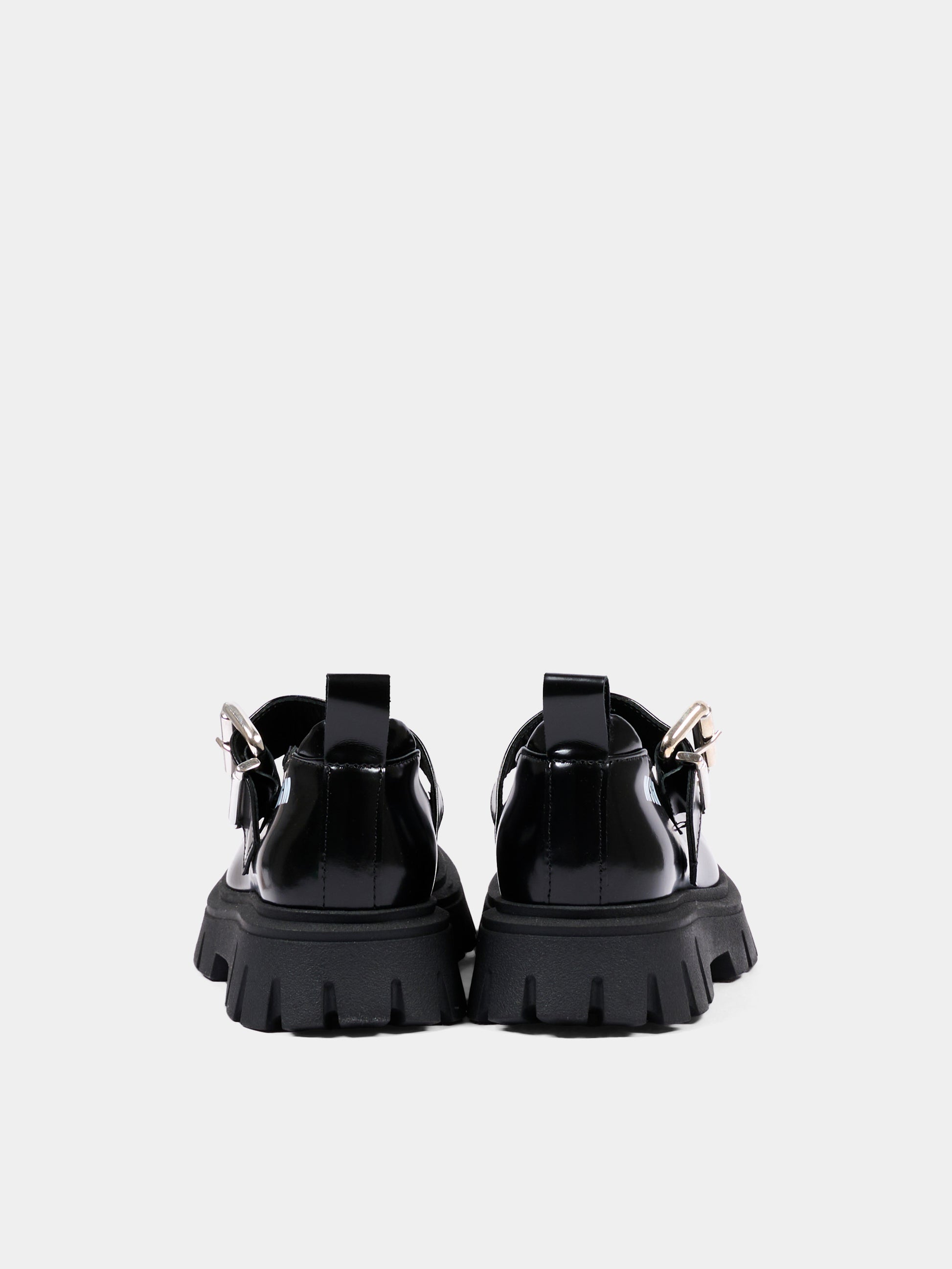 Mocassini nero per bambina con logo,Msgm Kids,84001 - VAR1