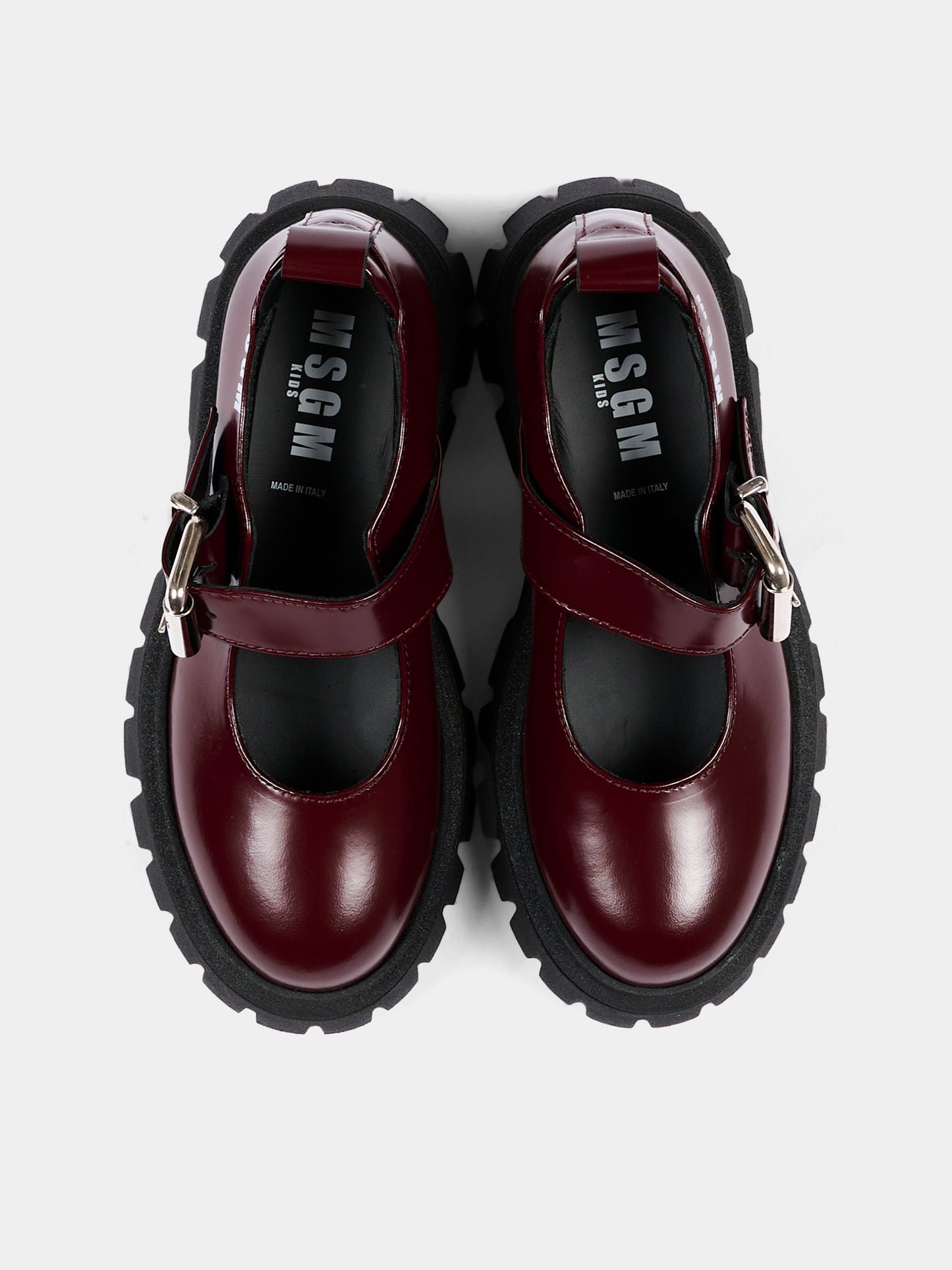 Mocassino bordeaux per bambina con logo,Msgm Kids,84001 - VAR3