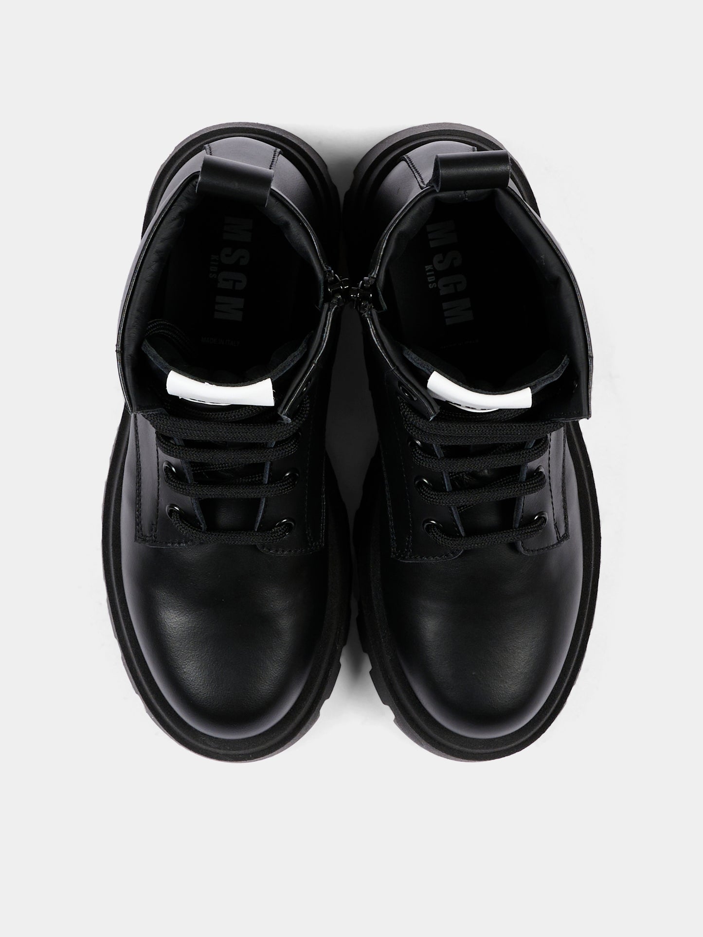 Anfibi nero per bambini con logo,Msgm Kids,84022 - VAR3