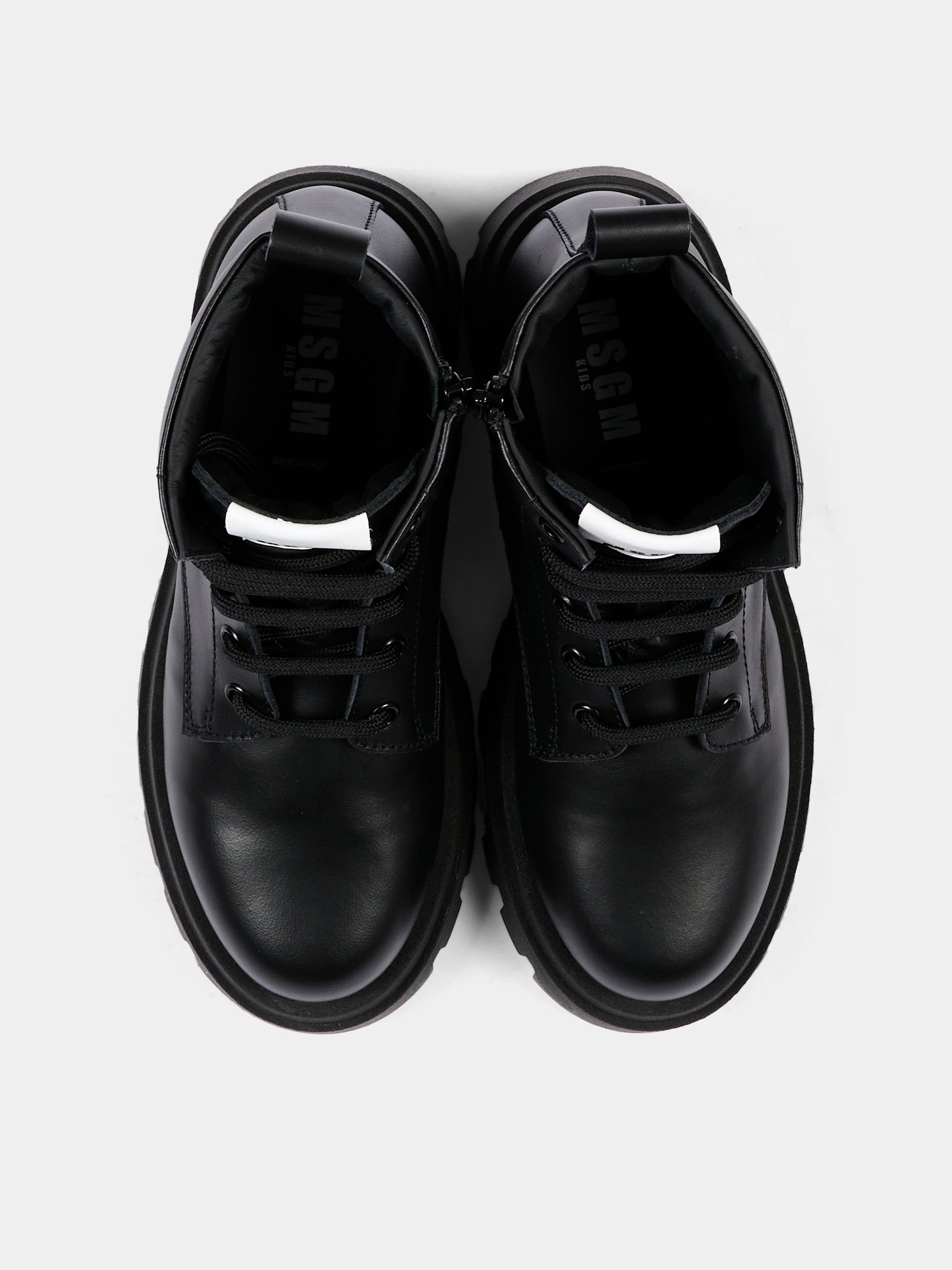 Anfibi nero per bambini con logo,Msgm Kids,84022 - VAR3