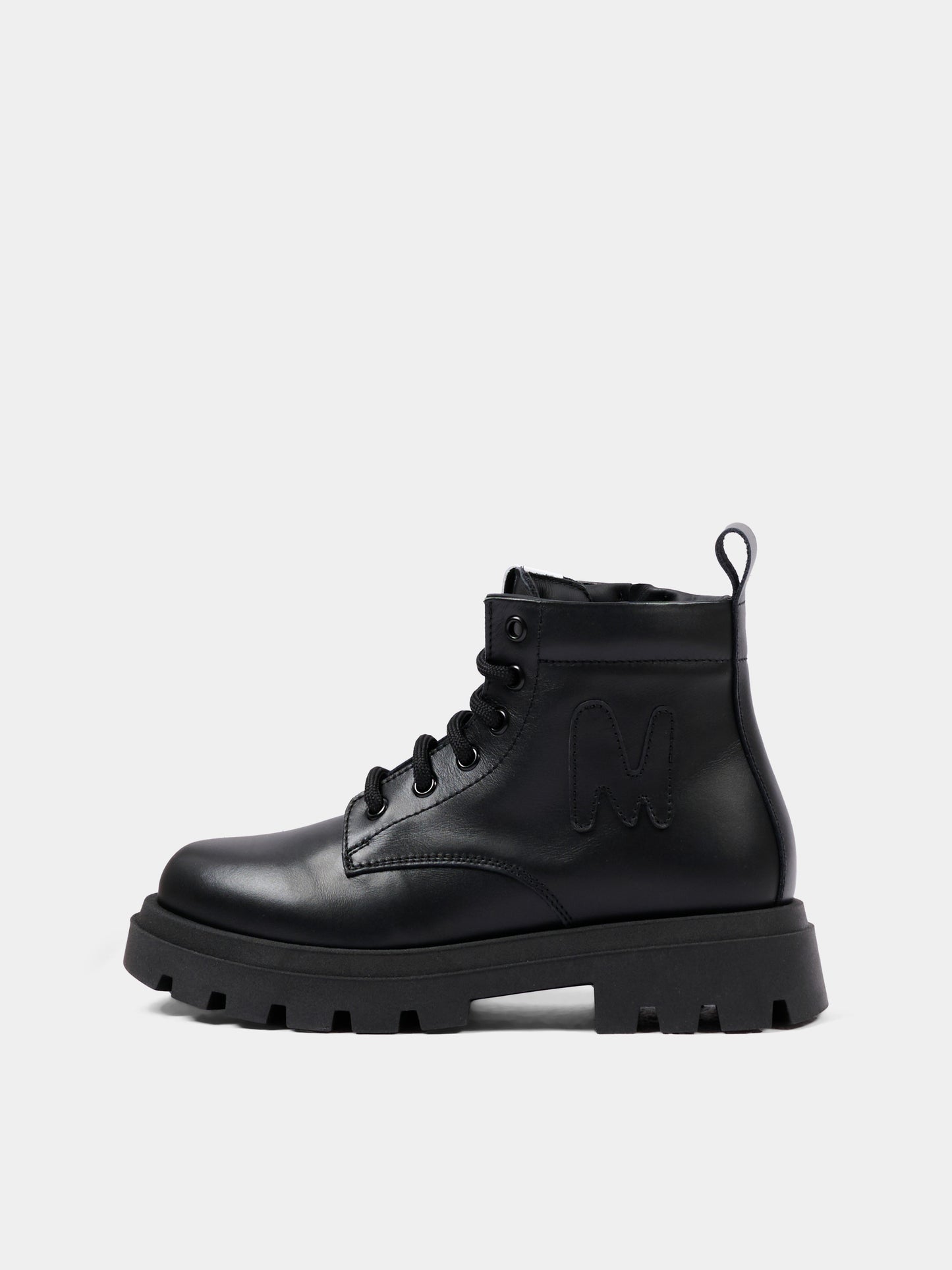Anfibi nero per bambini con logo,Msgm Kids,84022 - VAR3