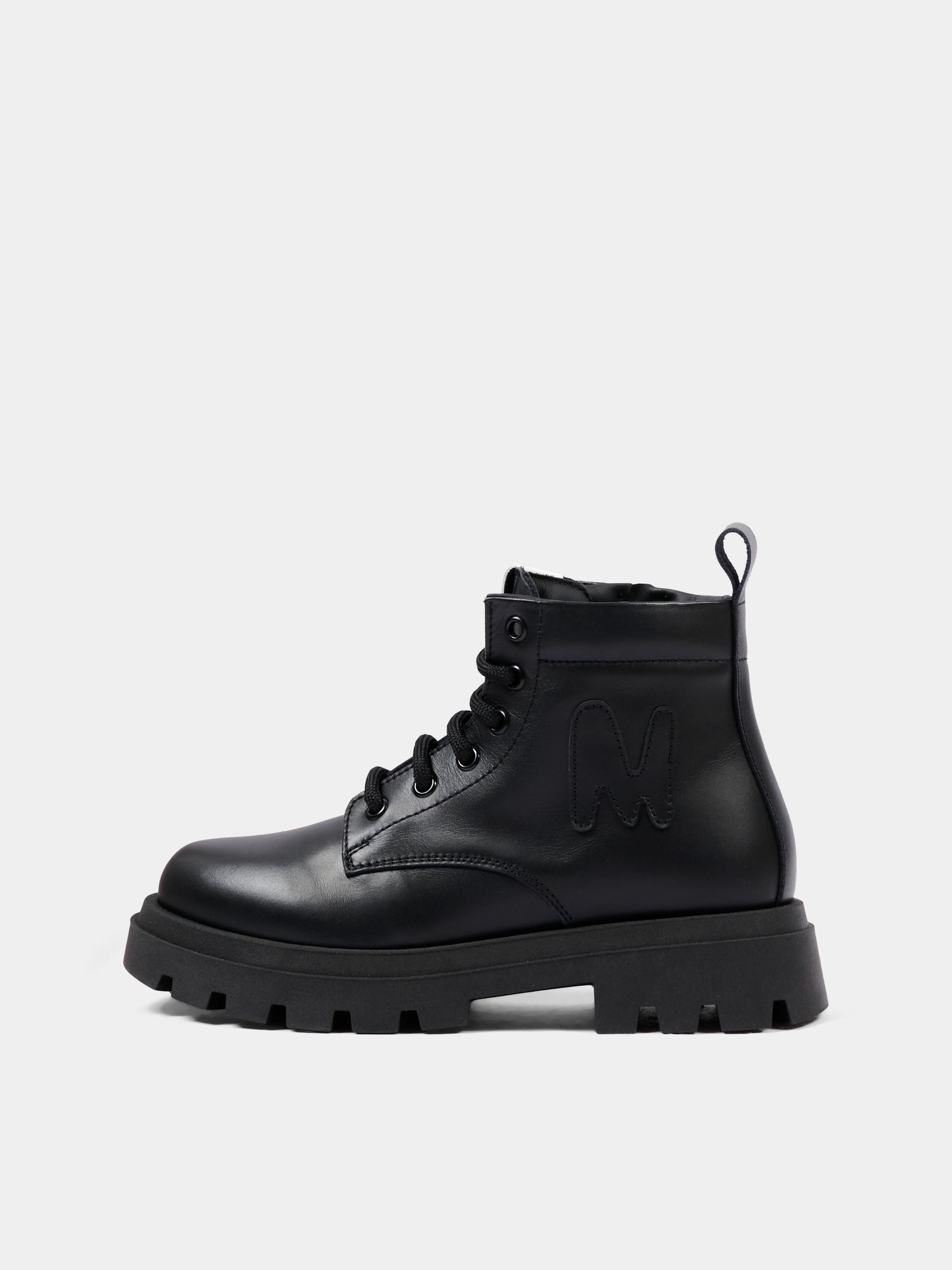 Anfibi nero per bambini con logo,Msgm Kids,84022 - VAR3