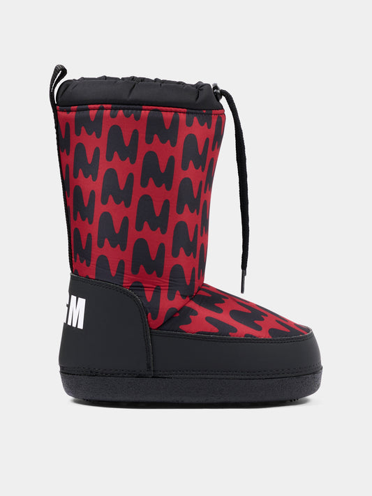Stivali Neve rossi per bambini con logo,Msgm Kids,84027 - VAR4